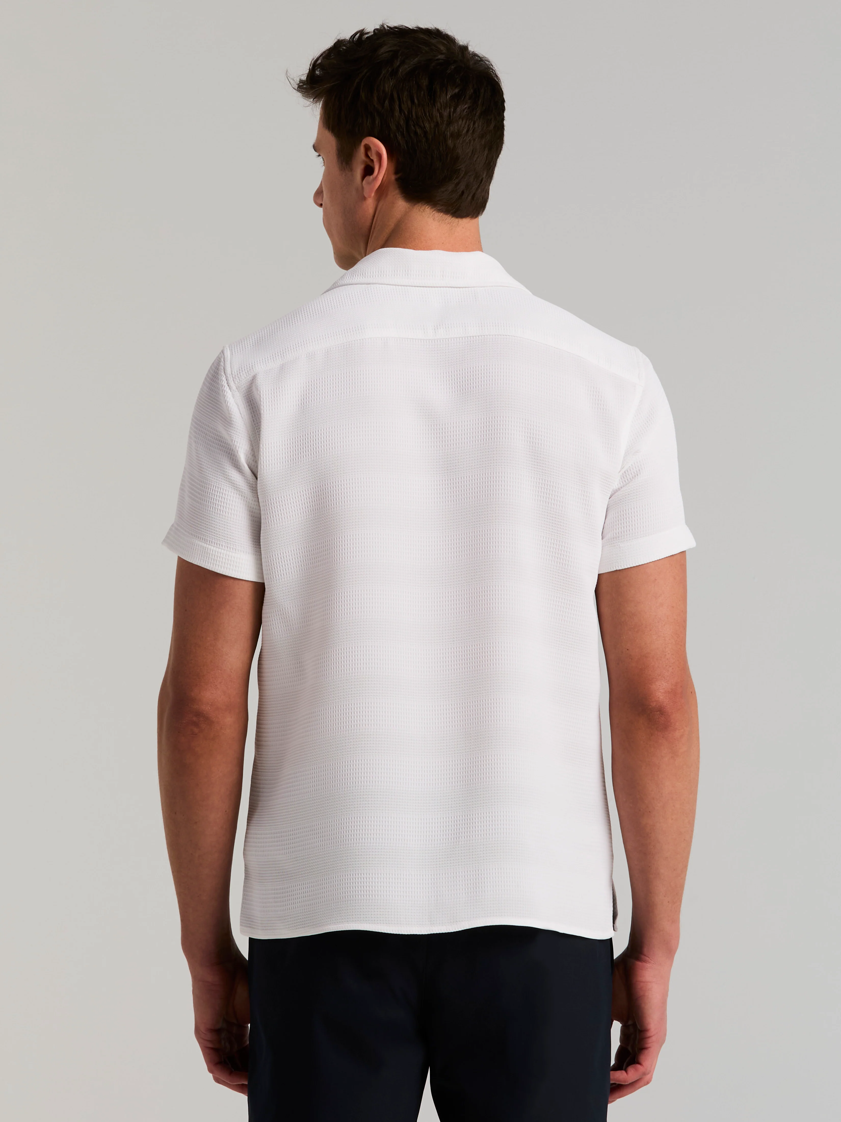 Dobby Stripe Camp Collar Shirt - Image 4