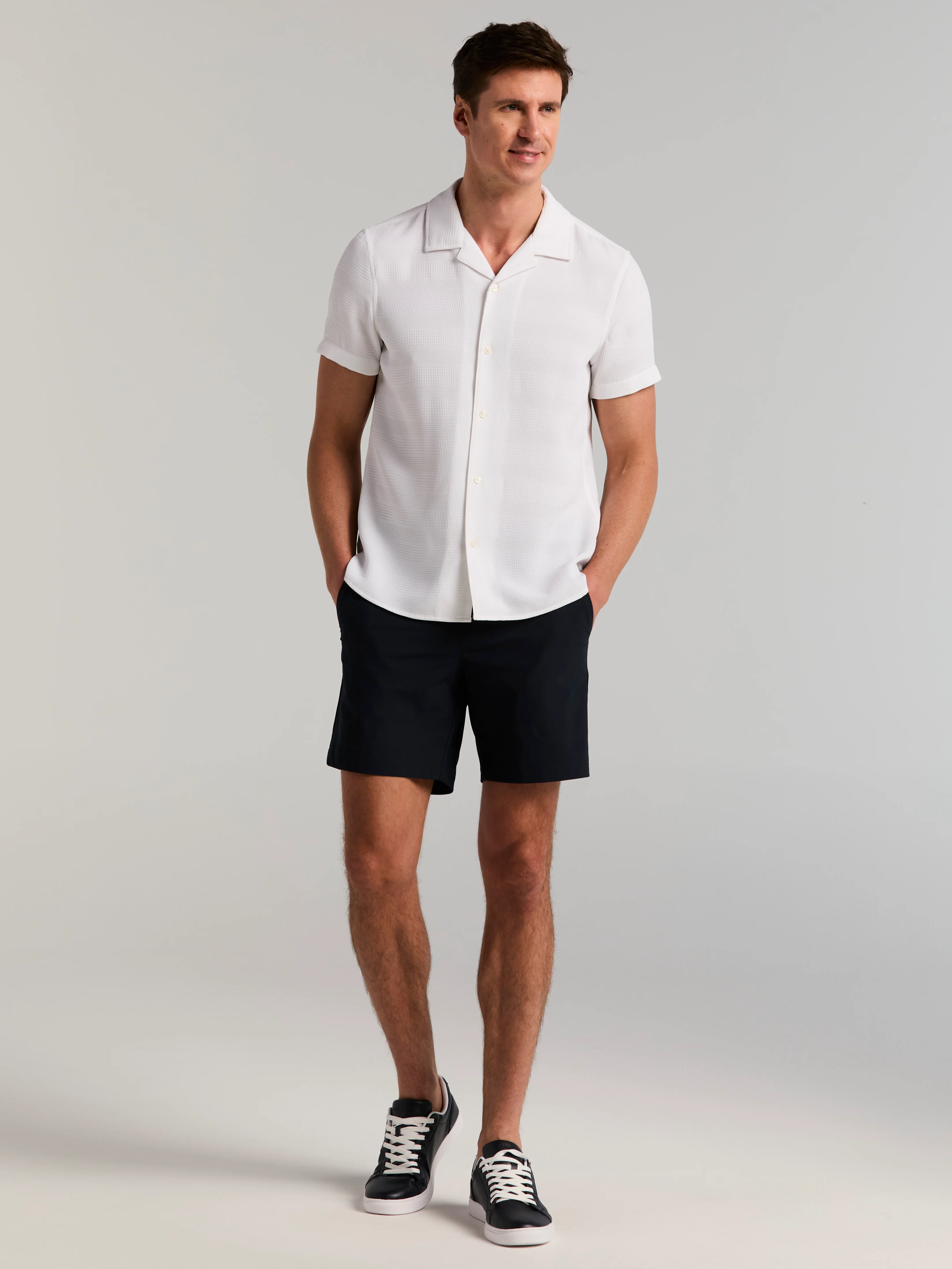 Dobby Stripe Camp Collar Shirt - Image 5