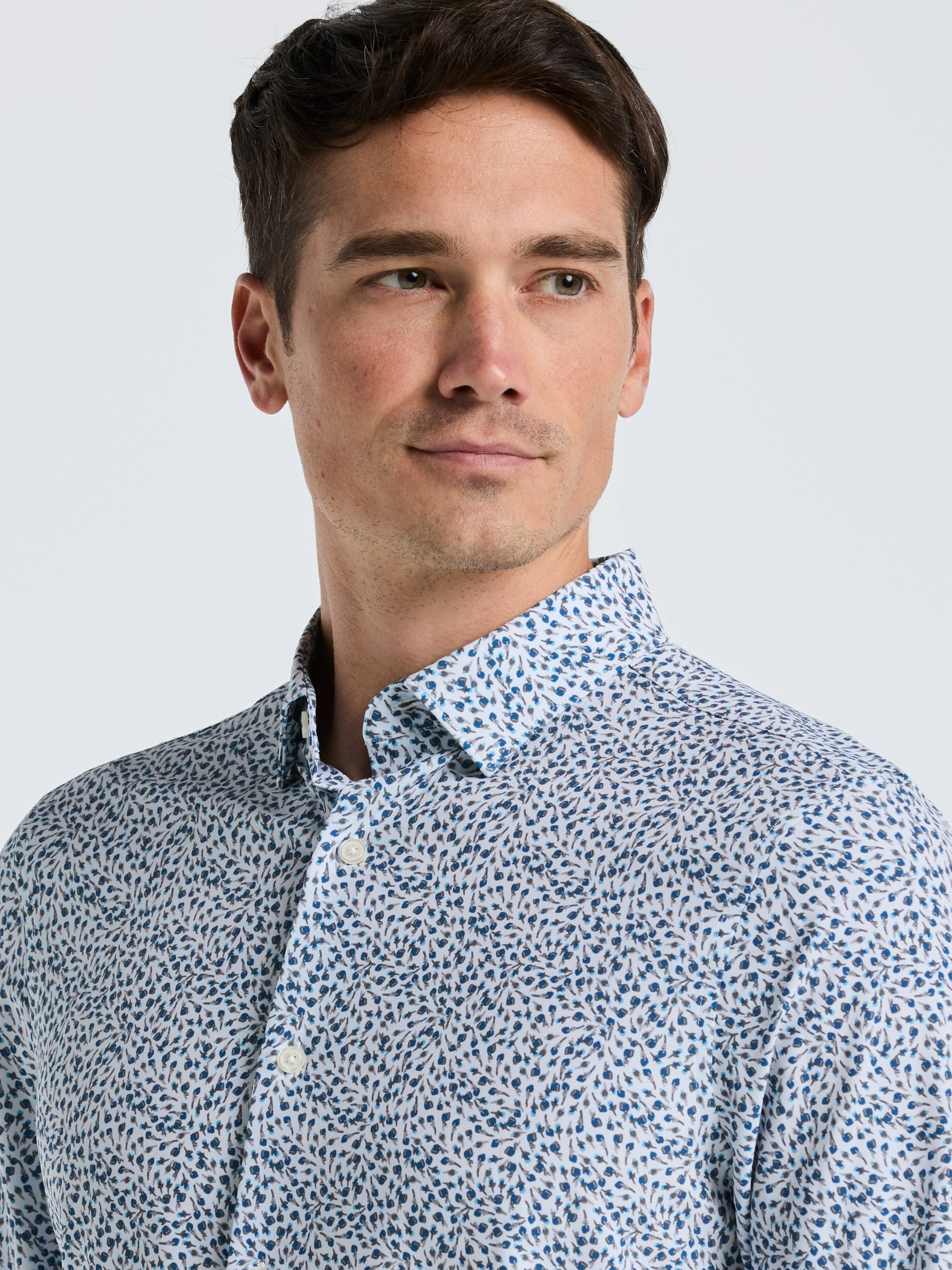 Micro Floral Print Slim Fit Shirt - Image 3