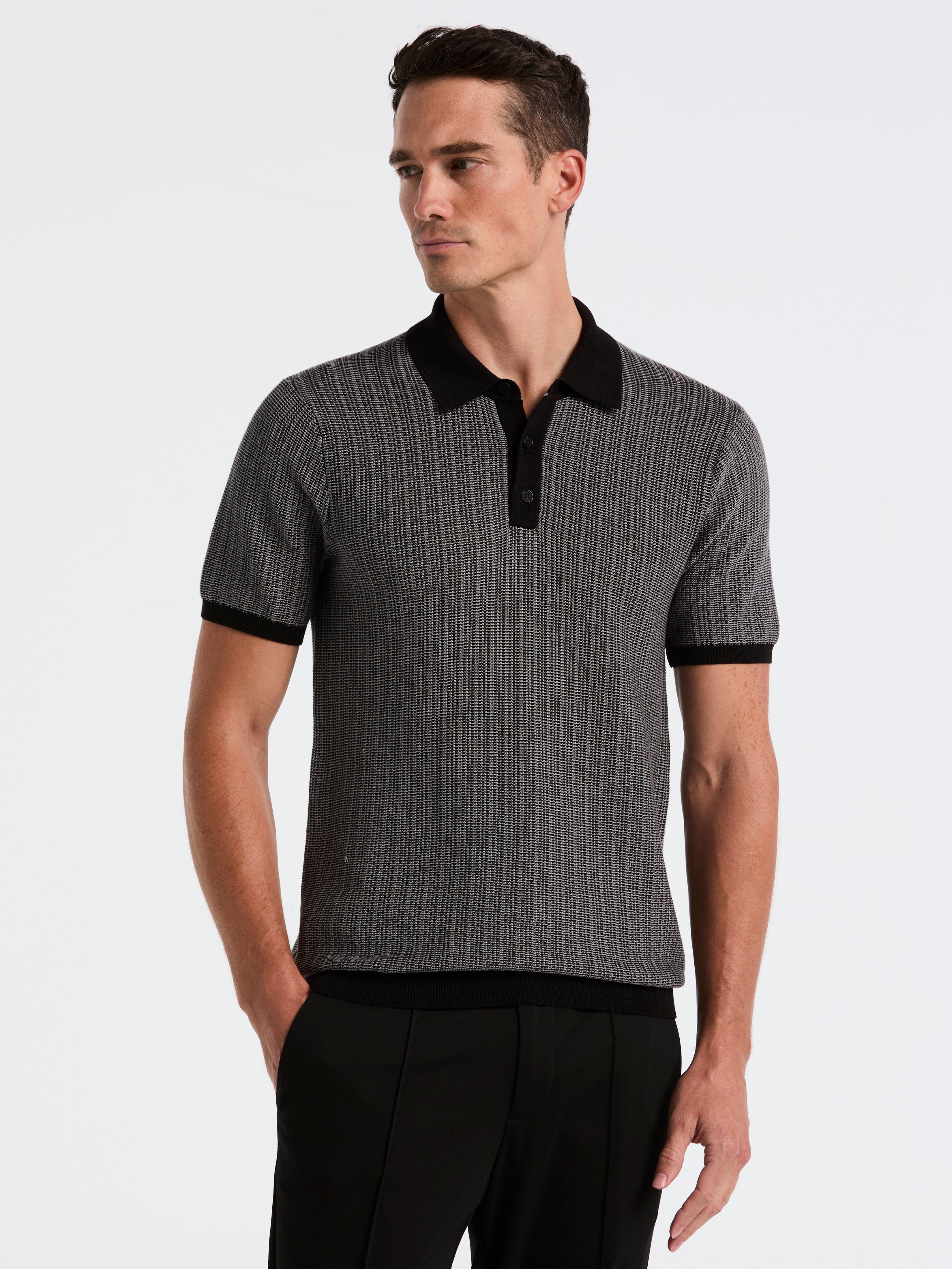 Mini Geo Jacquard Polo Sweater