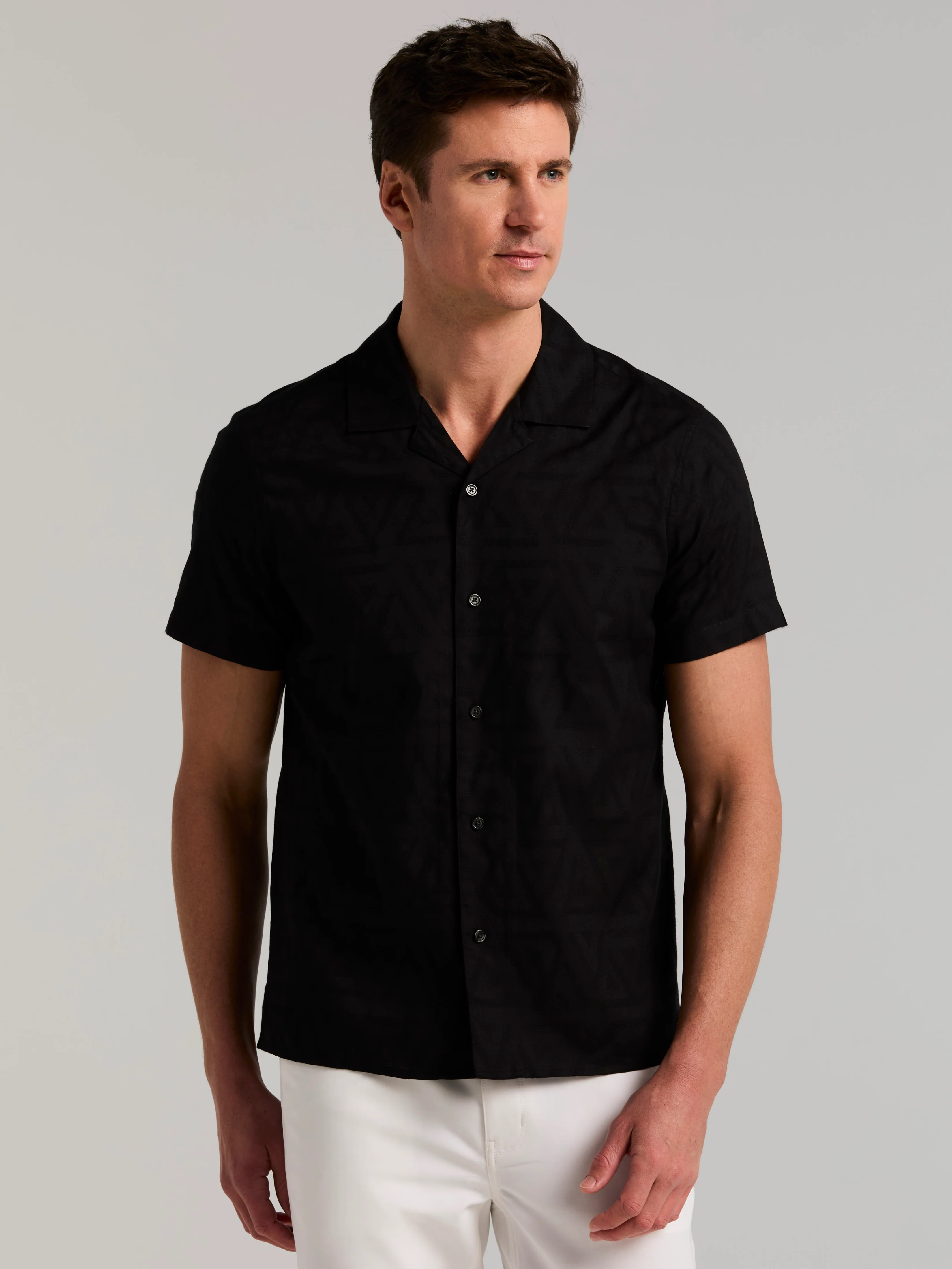 Textured Jacquard Cotton Shirt