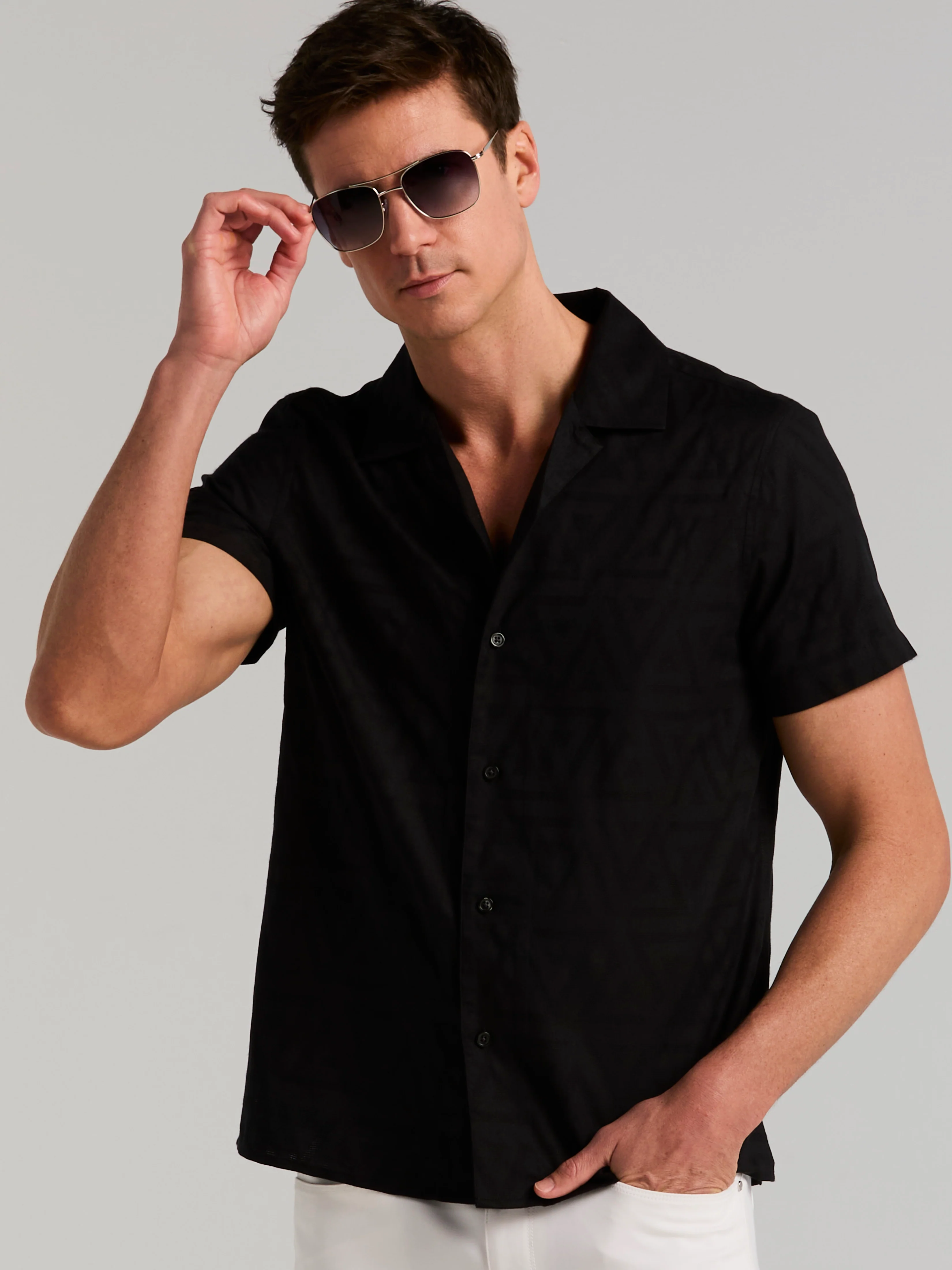 Textured Jacquard Cotton Shirt - Image 4