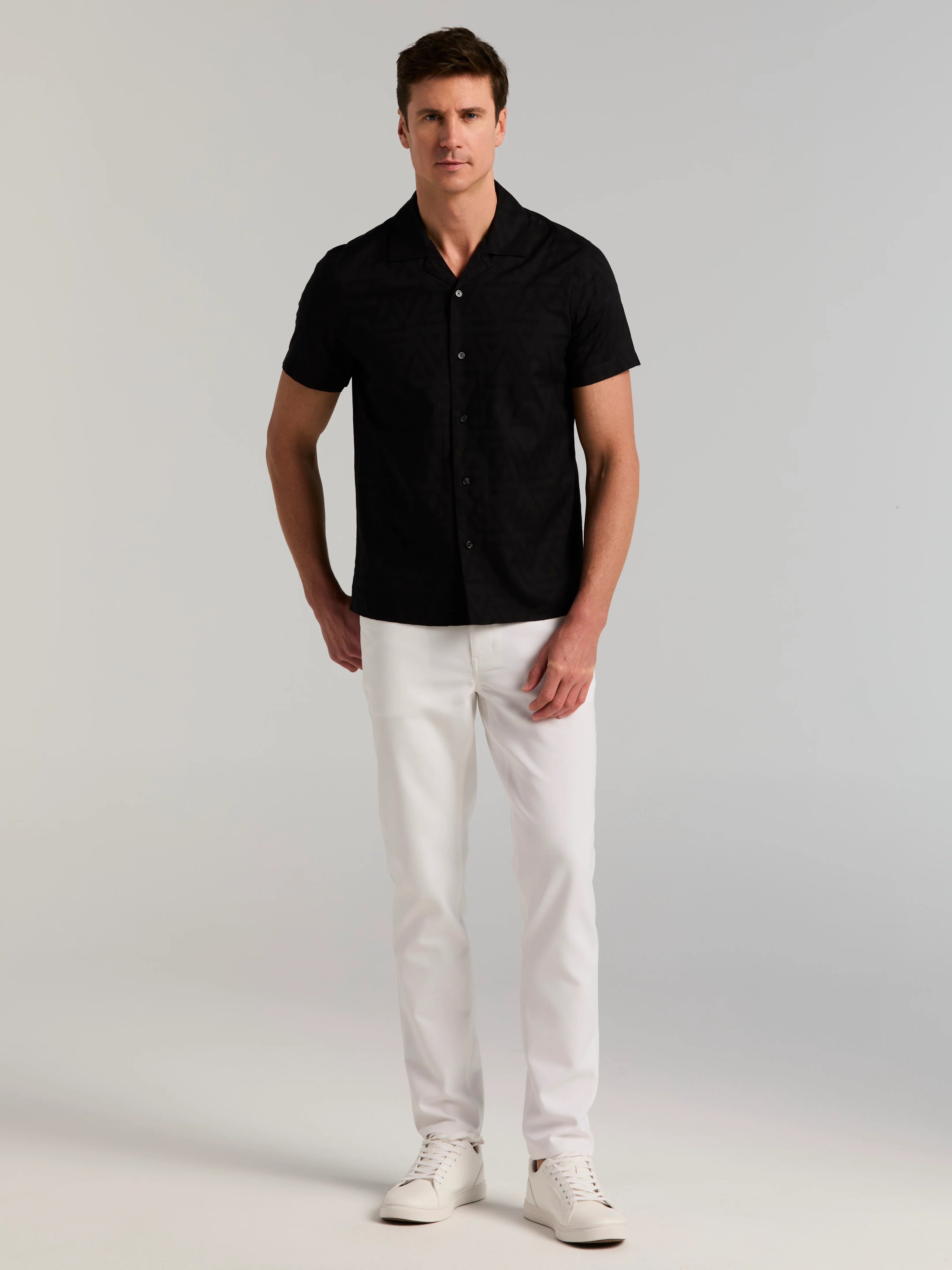 Textured Jacquard Cotton Shirt - Image 5