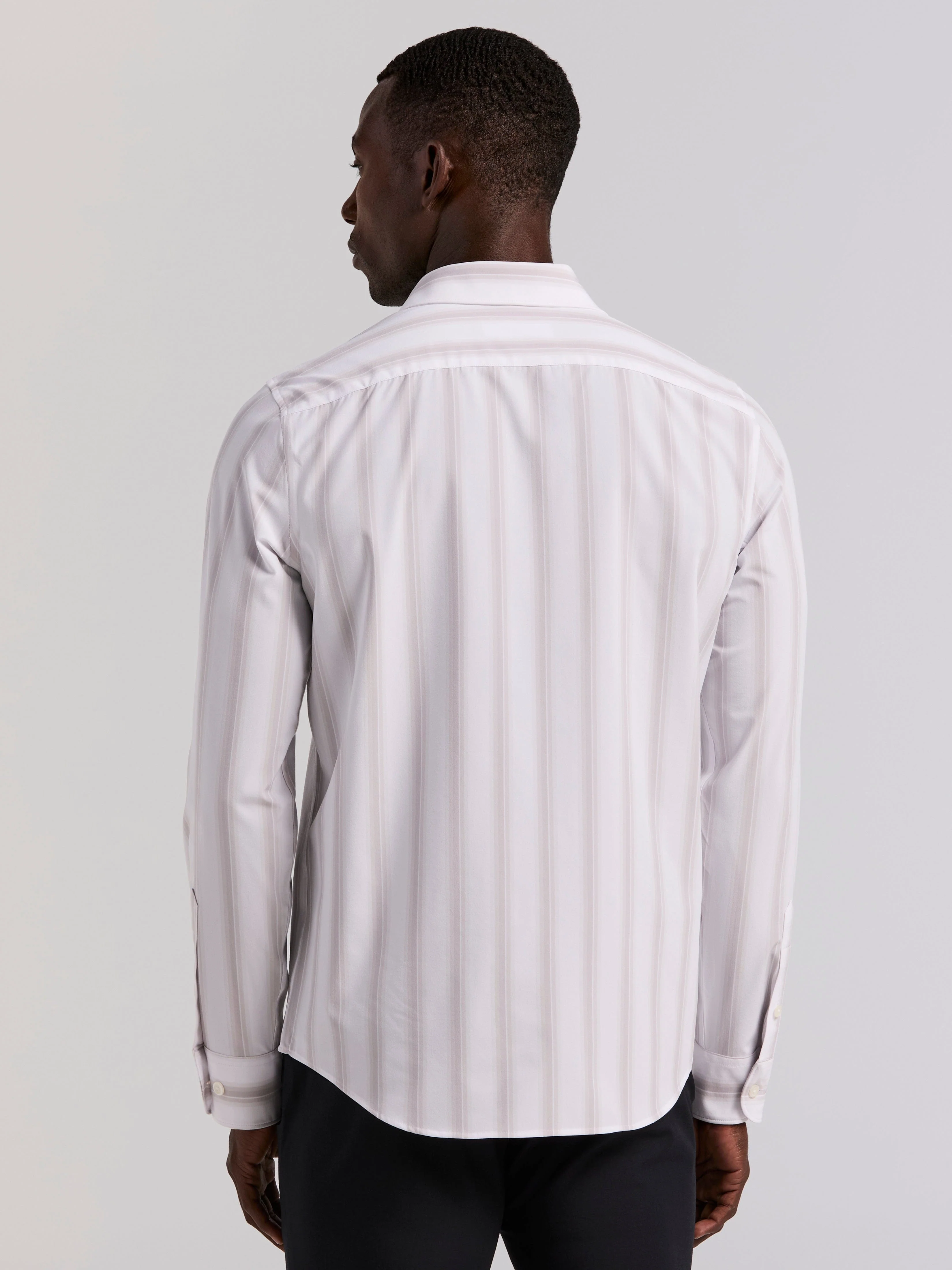 Ombre Stripe Long Sleeve Slim Fit Shirt - Image 4