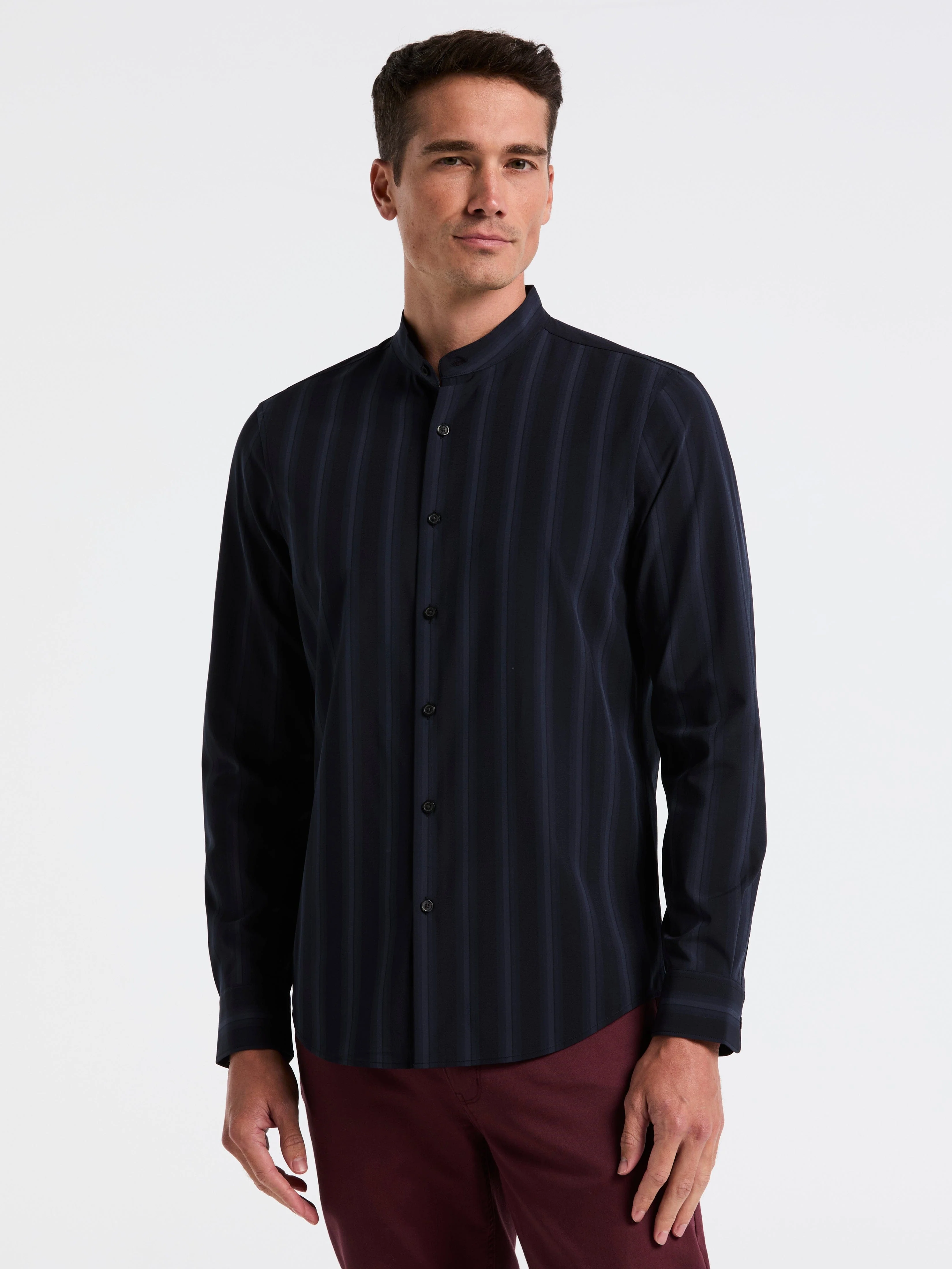 Ombre Stripe Slim Fit Long Sleeve Shirt
