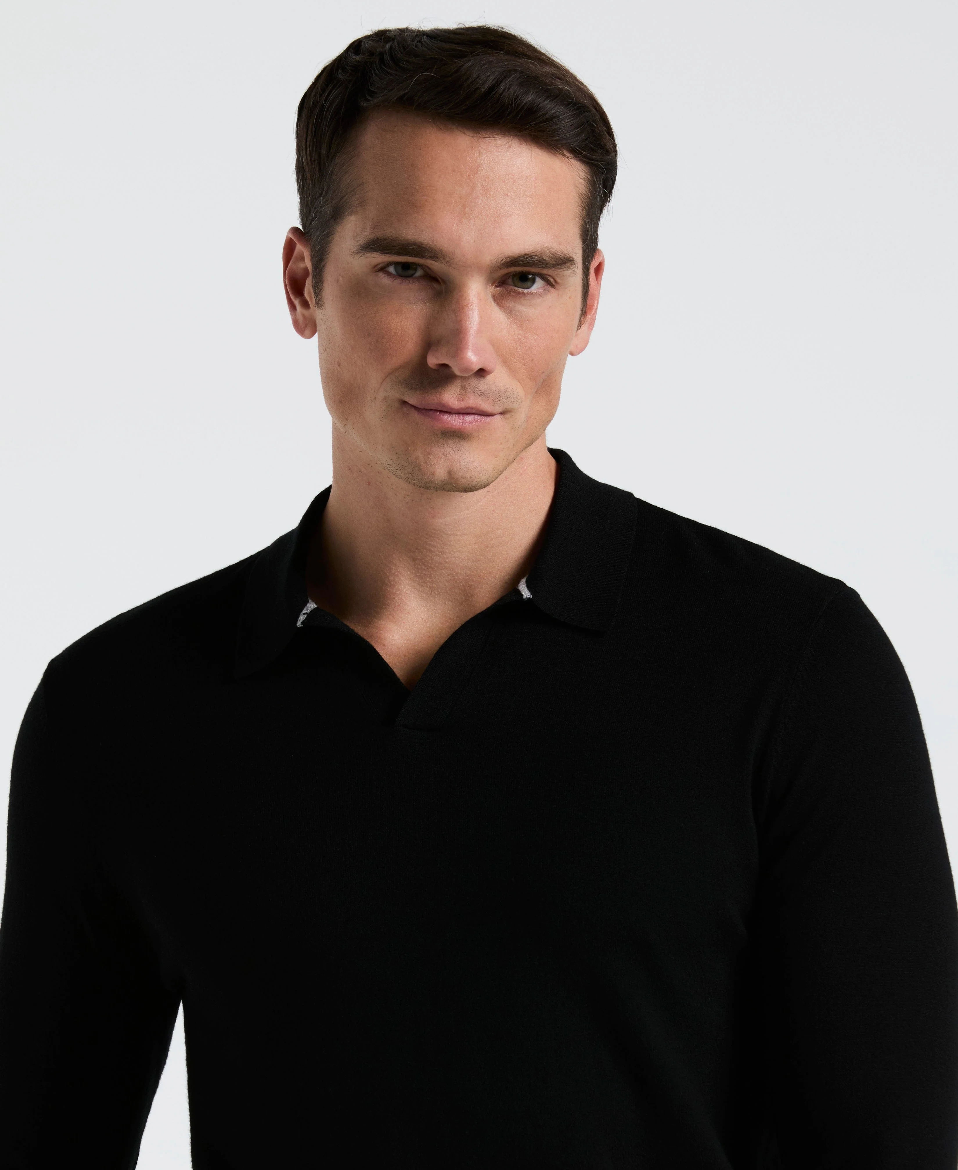 Tech Knit Open Collar Sweater Polo Long Sleeve - Image 10