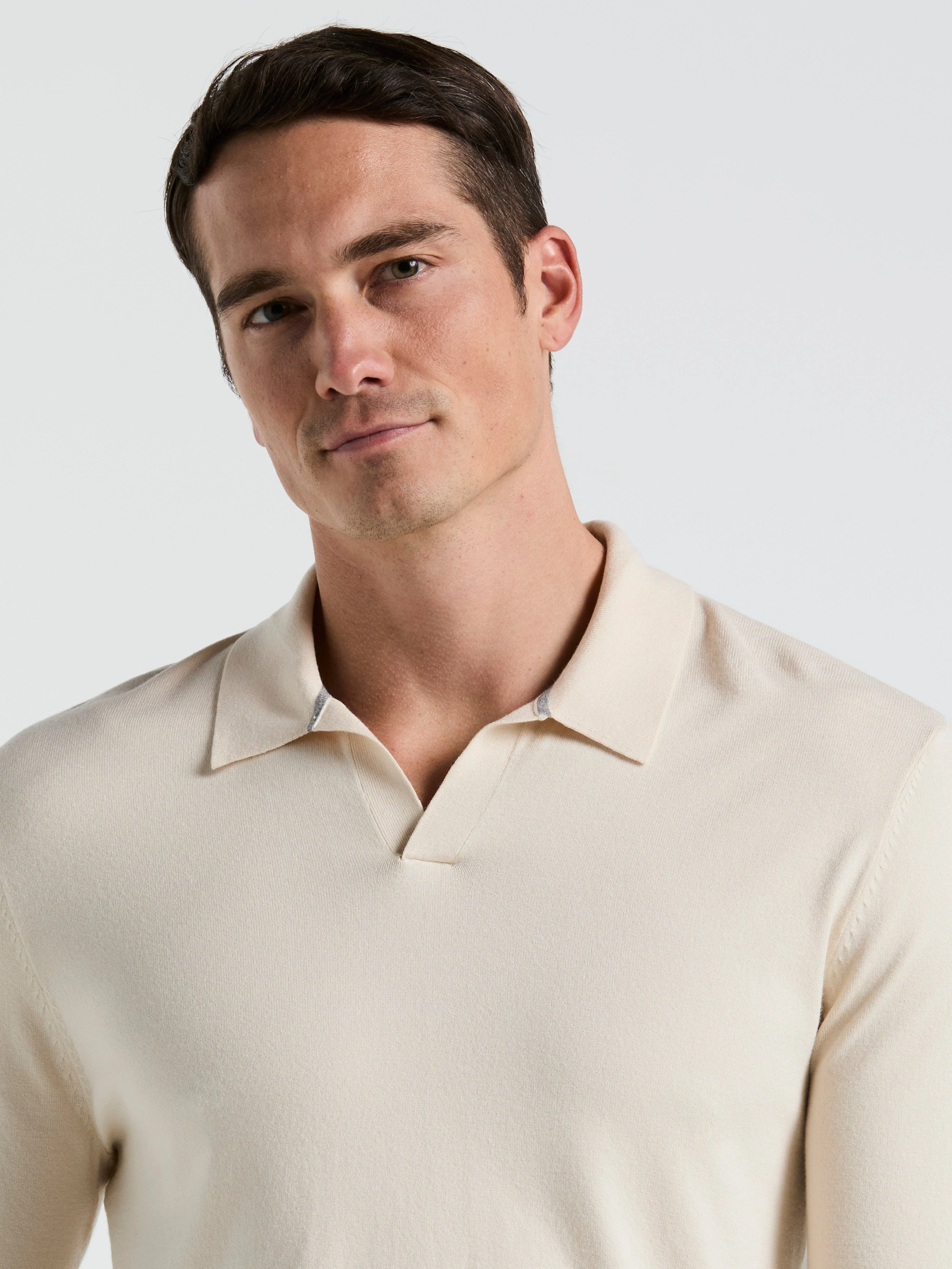 Tech Knit Open Collar Sweater Polo Long Sleeve - Image 19