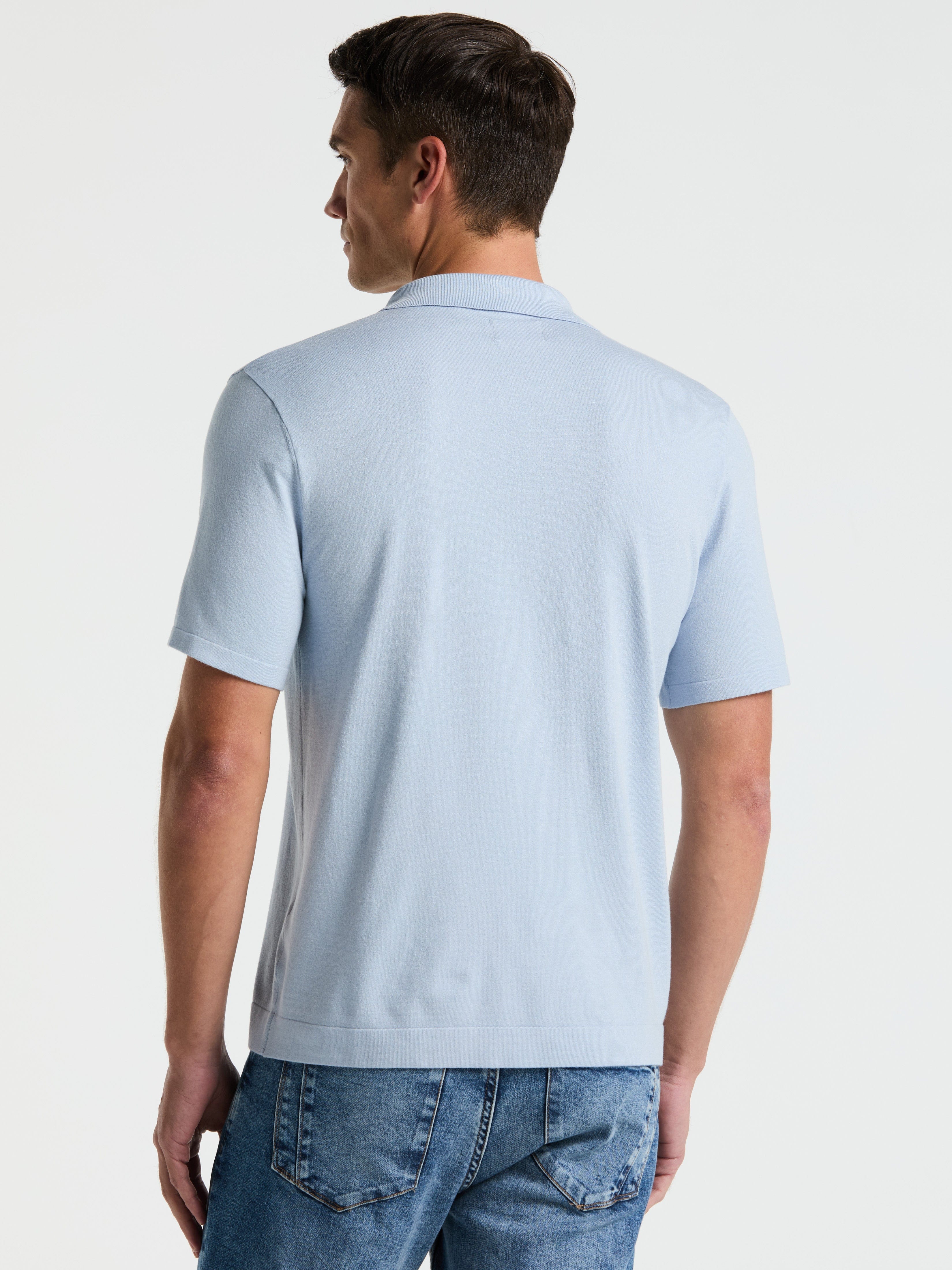 Tech Knit Open Collar Sweater Polo - Image 11