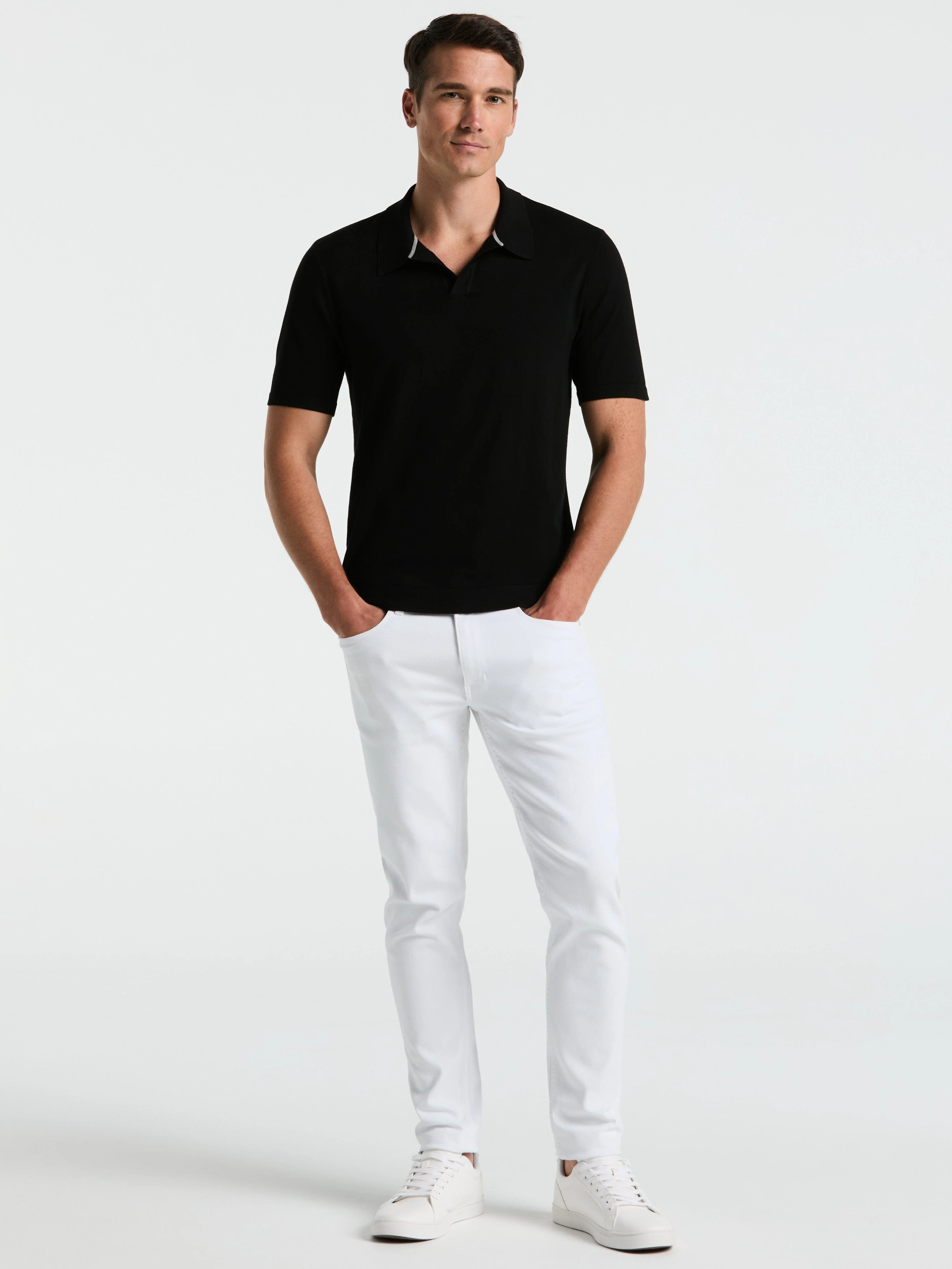 Tech Knit Open Collar Sweater Polo - Image 4