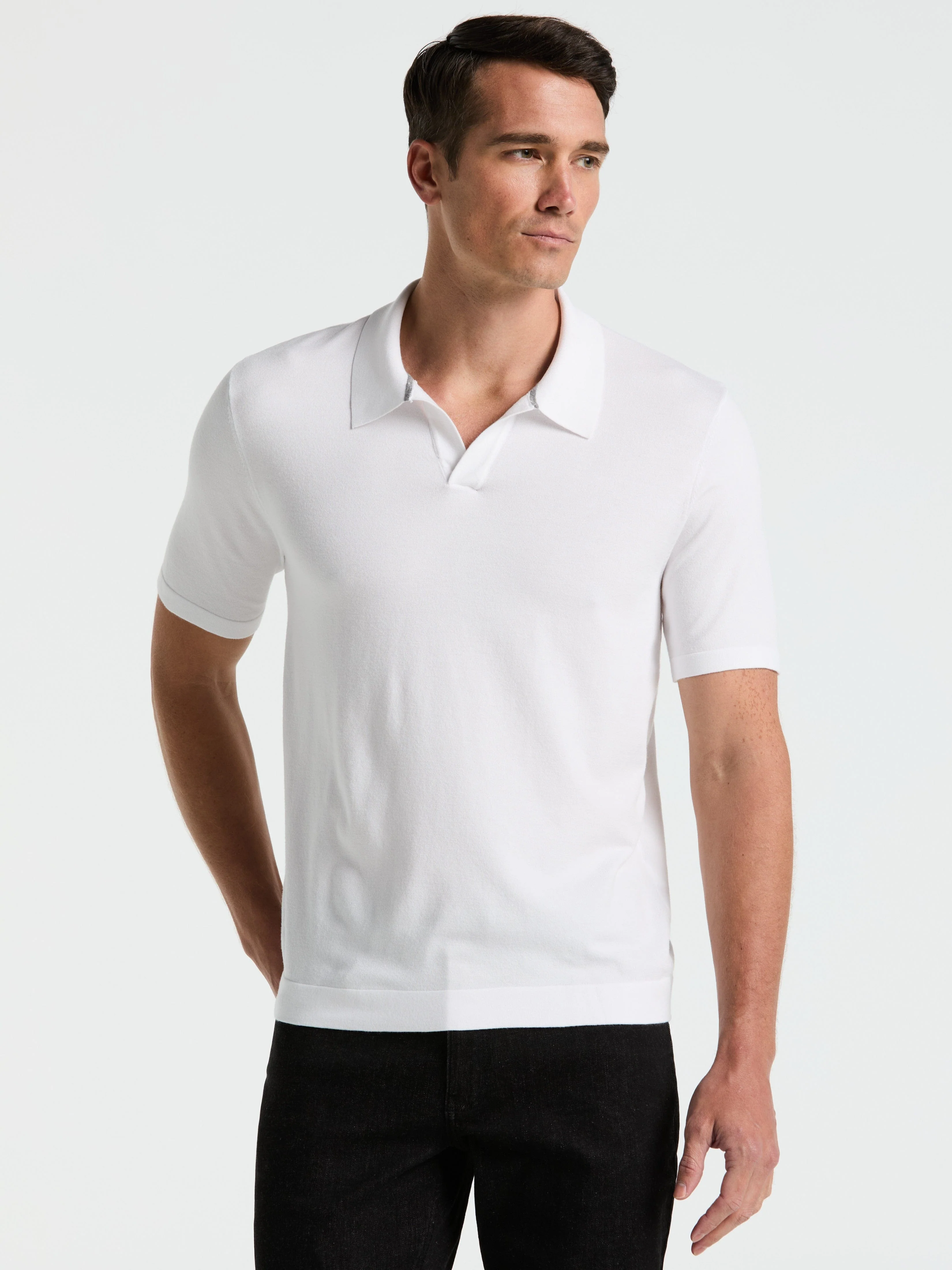 Tech Knit Open Collar Sweater Polo - Image 5