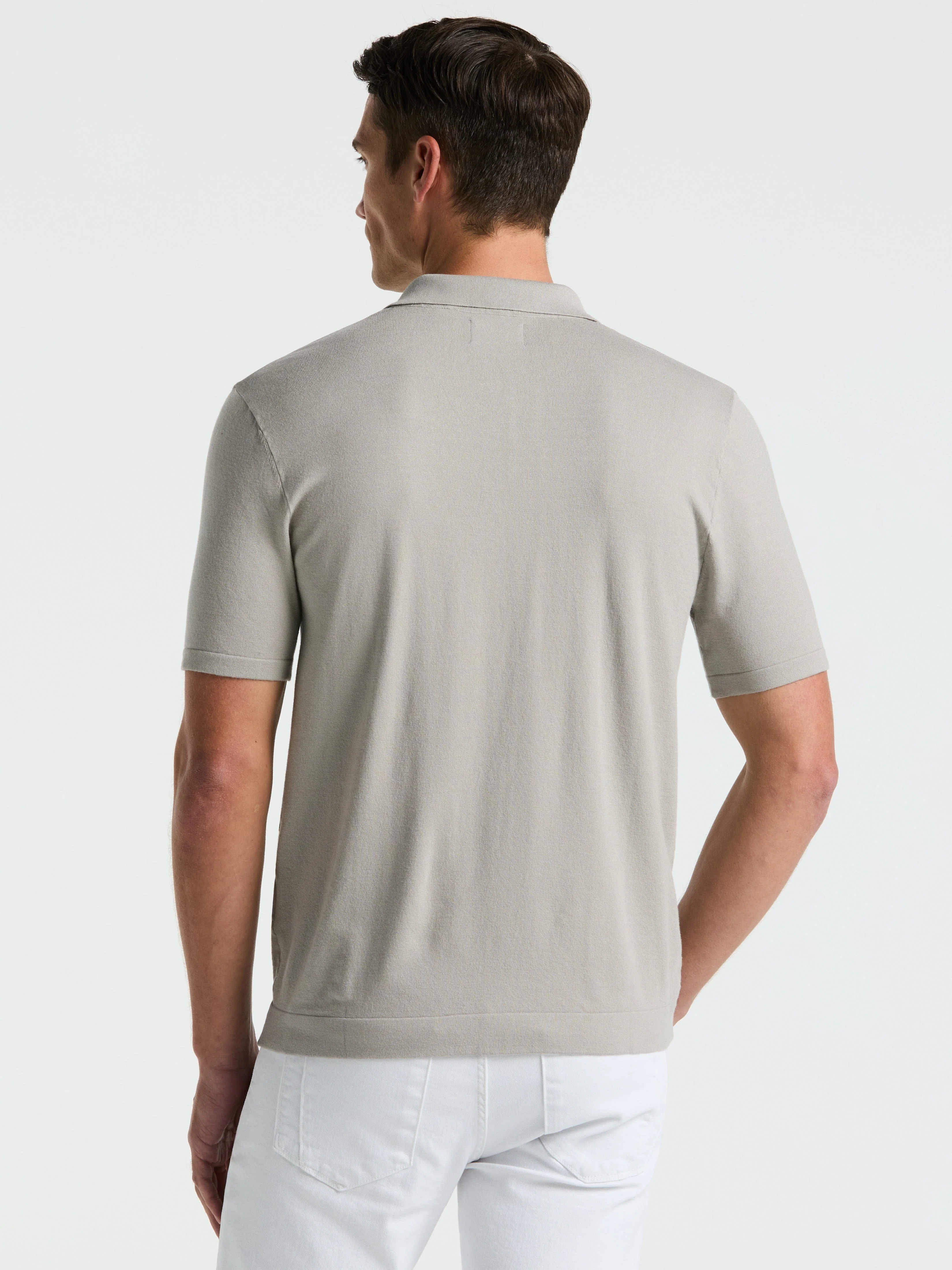 Tech Knit Open Collar Sweater Polo - Image 3