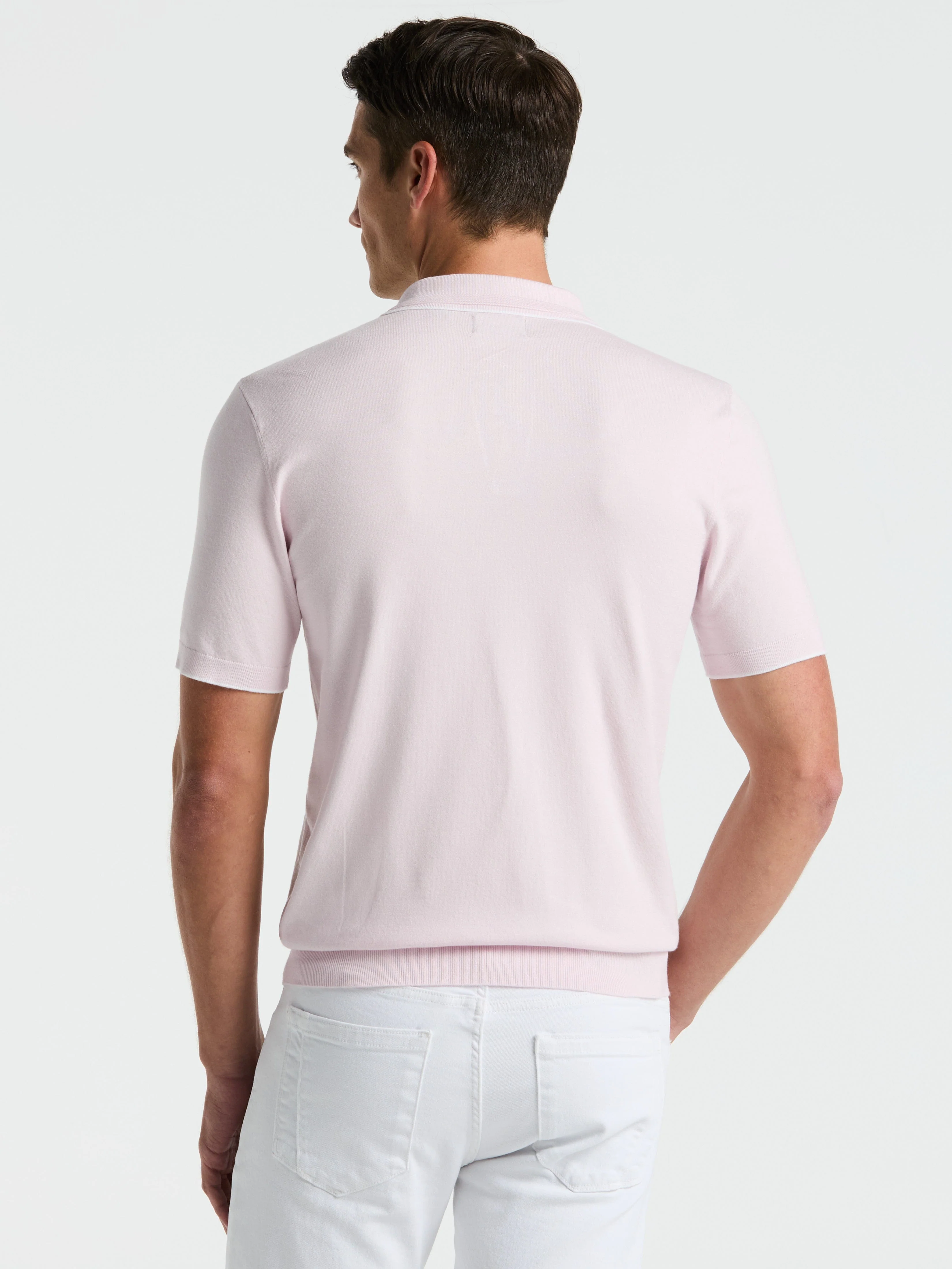 Tech Knit Open Collar Tipped Sweater Polo - Image 2