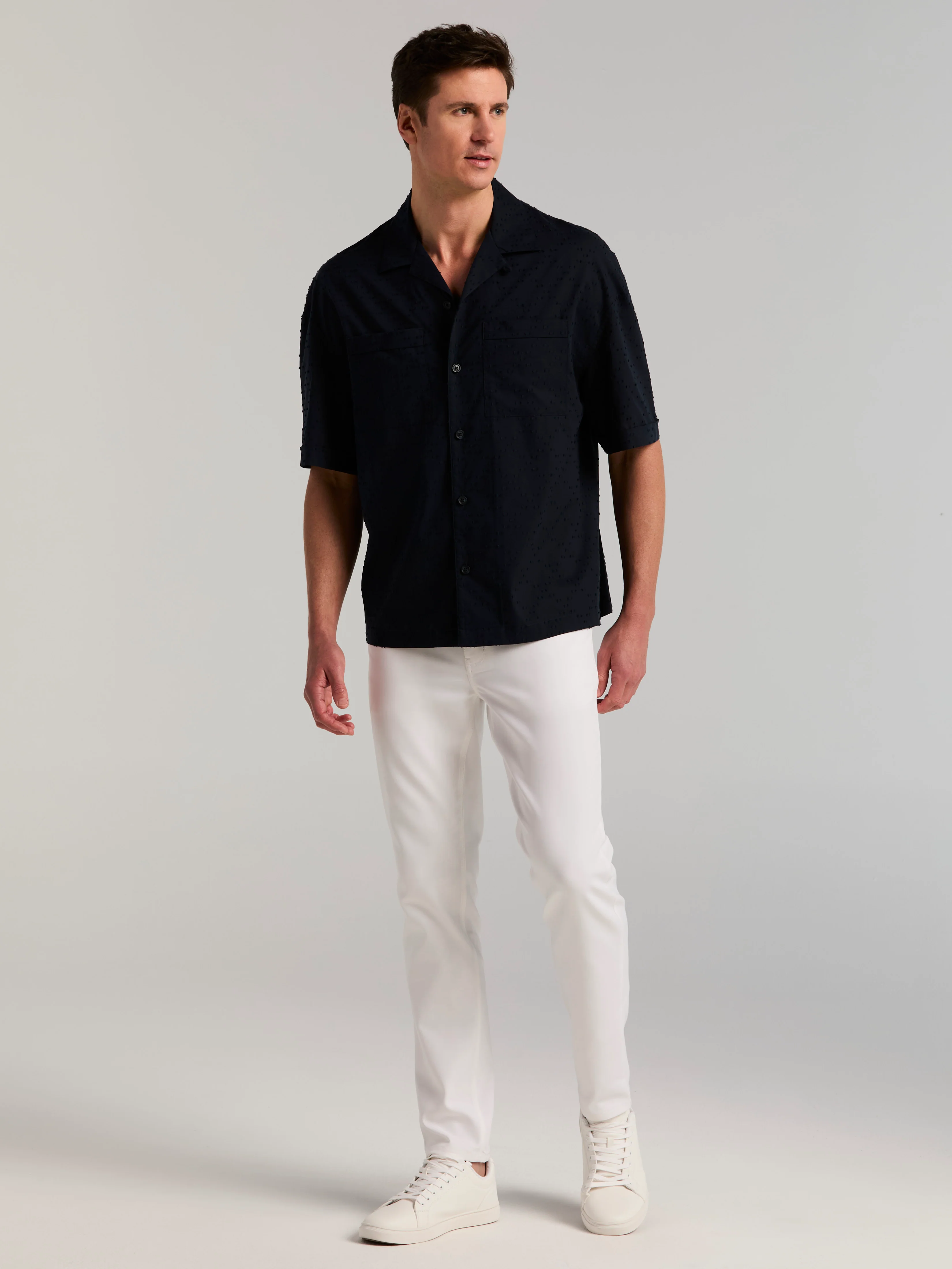 Textured Double-Pocket Cotton Shirt - Image 4