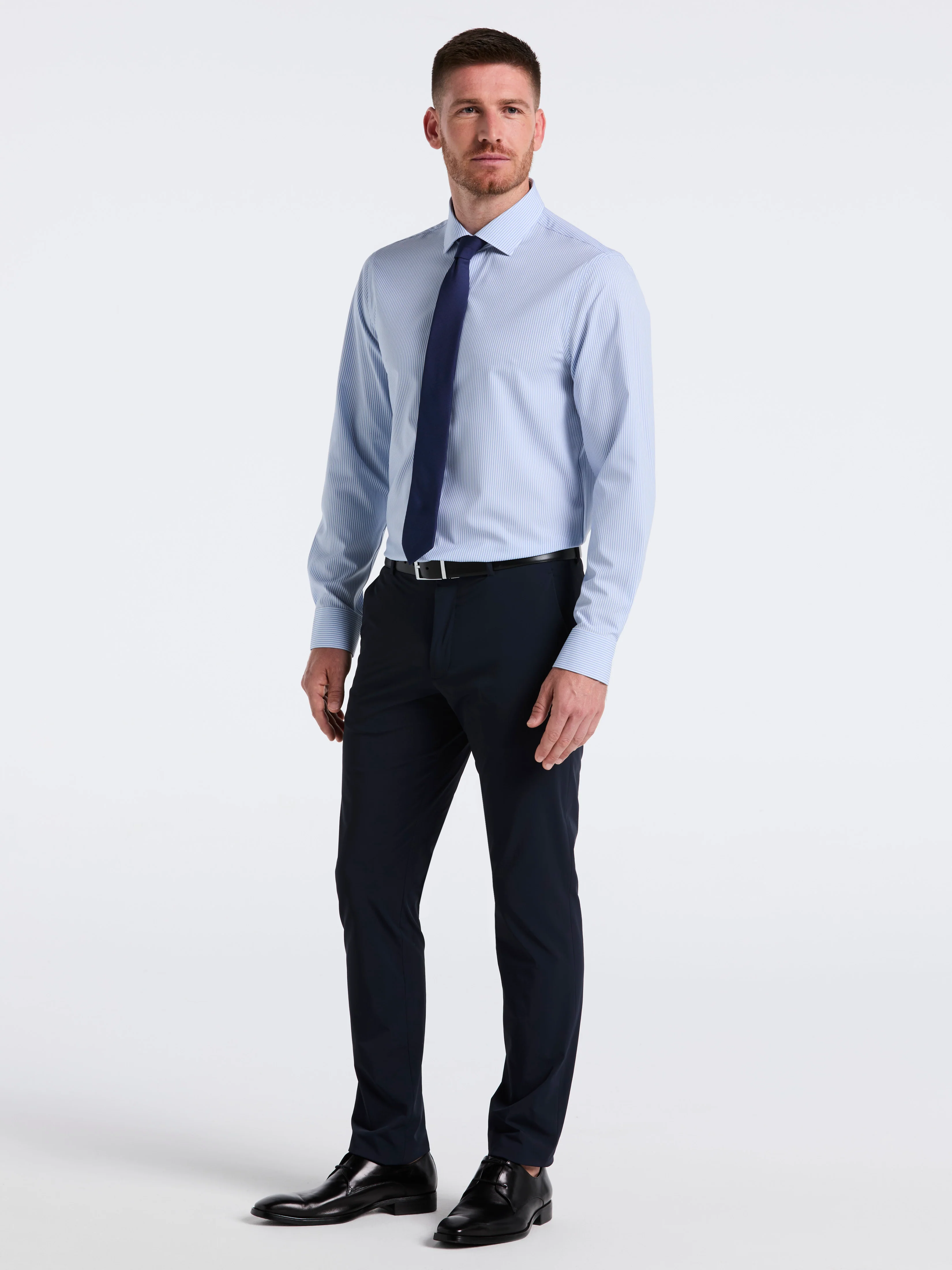 Performance Tech Striped Print Dress Shirt - Image 5