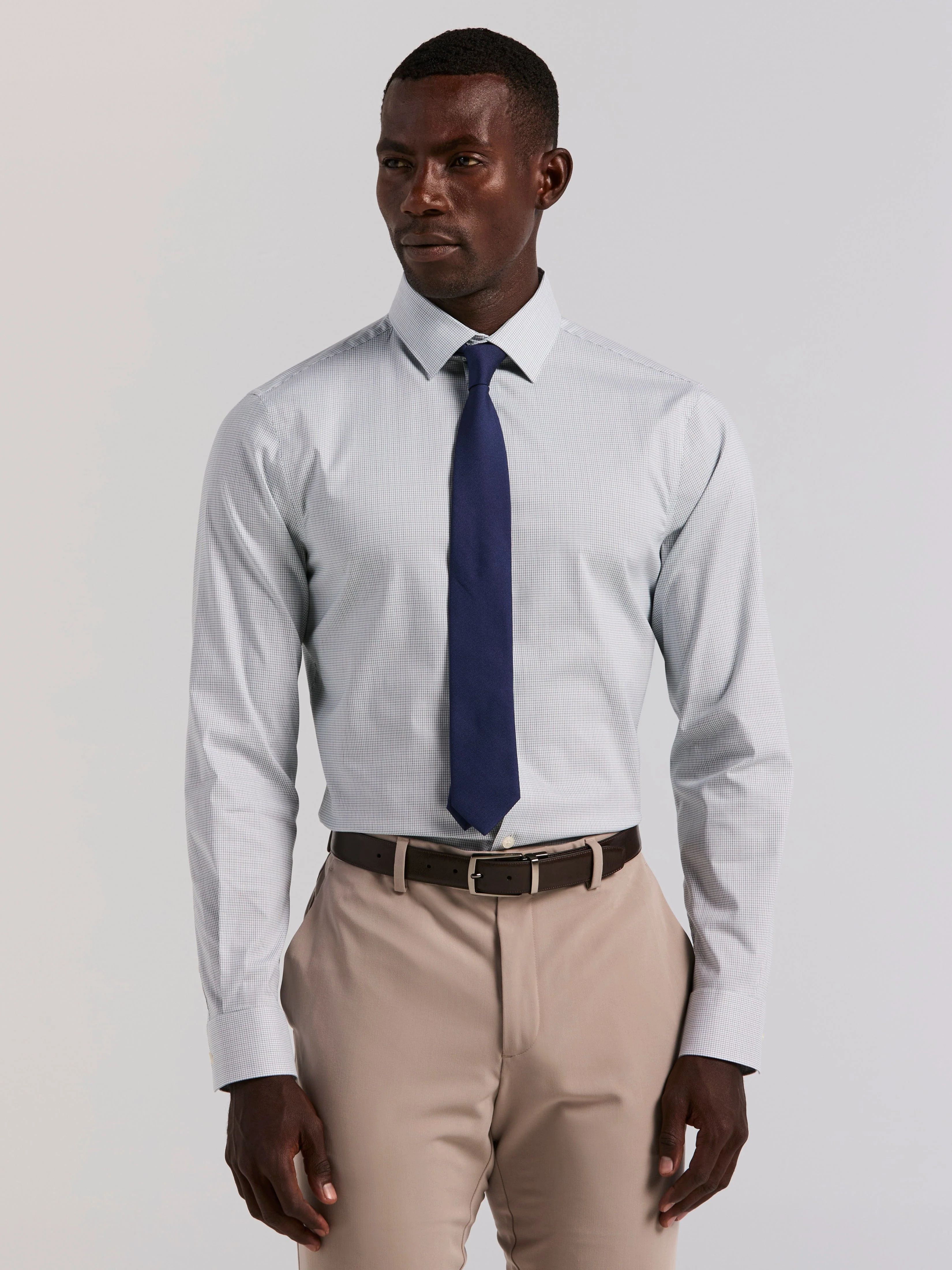 Slim Fit Plaid Poplin Shirt - Image 3