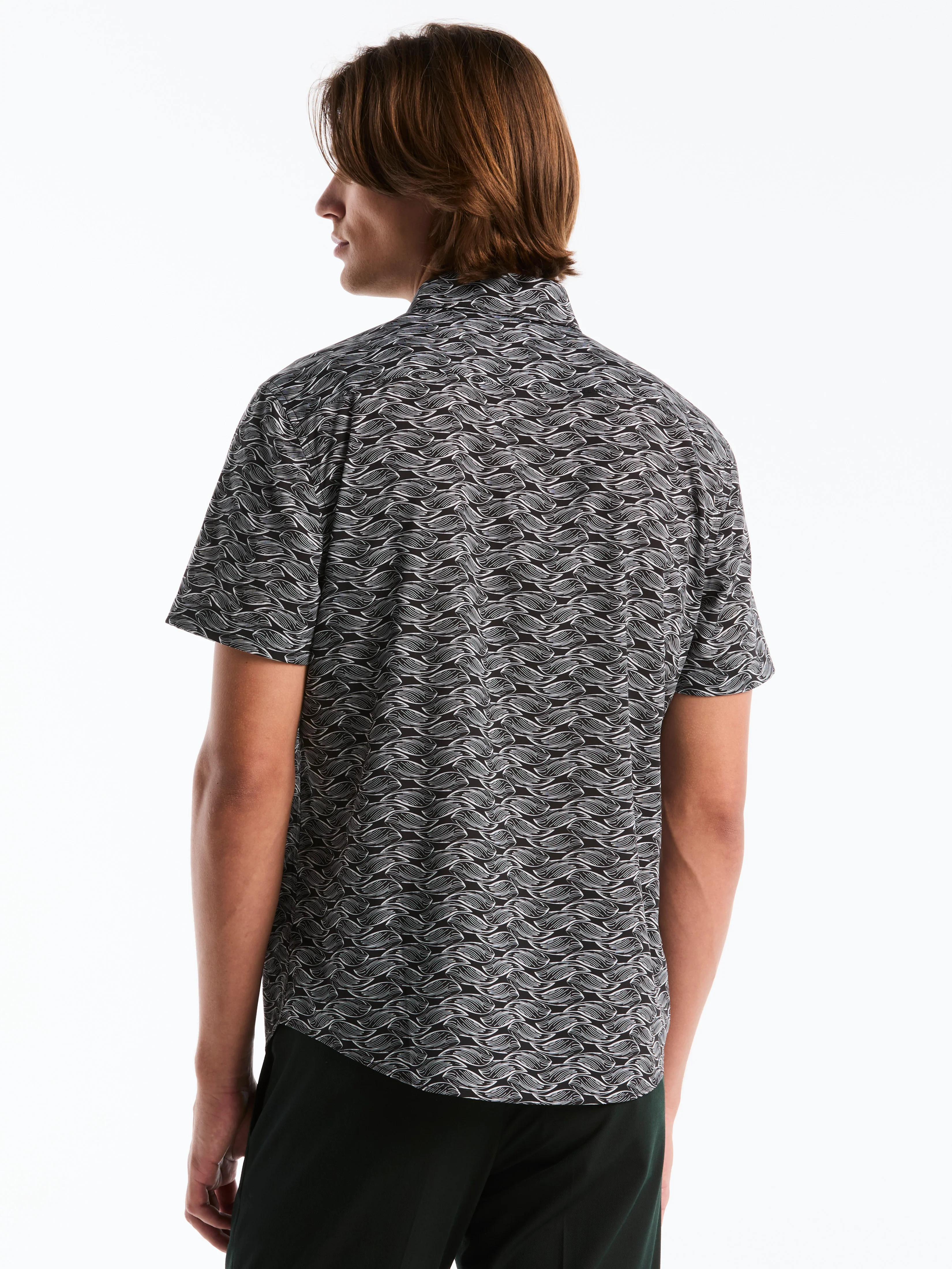Slim Fit Wave Print Shirt - Image 4
