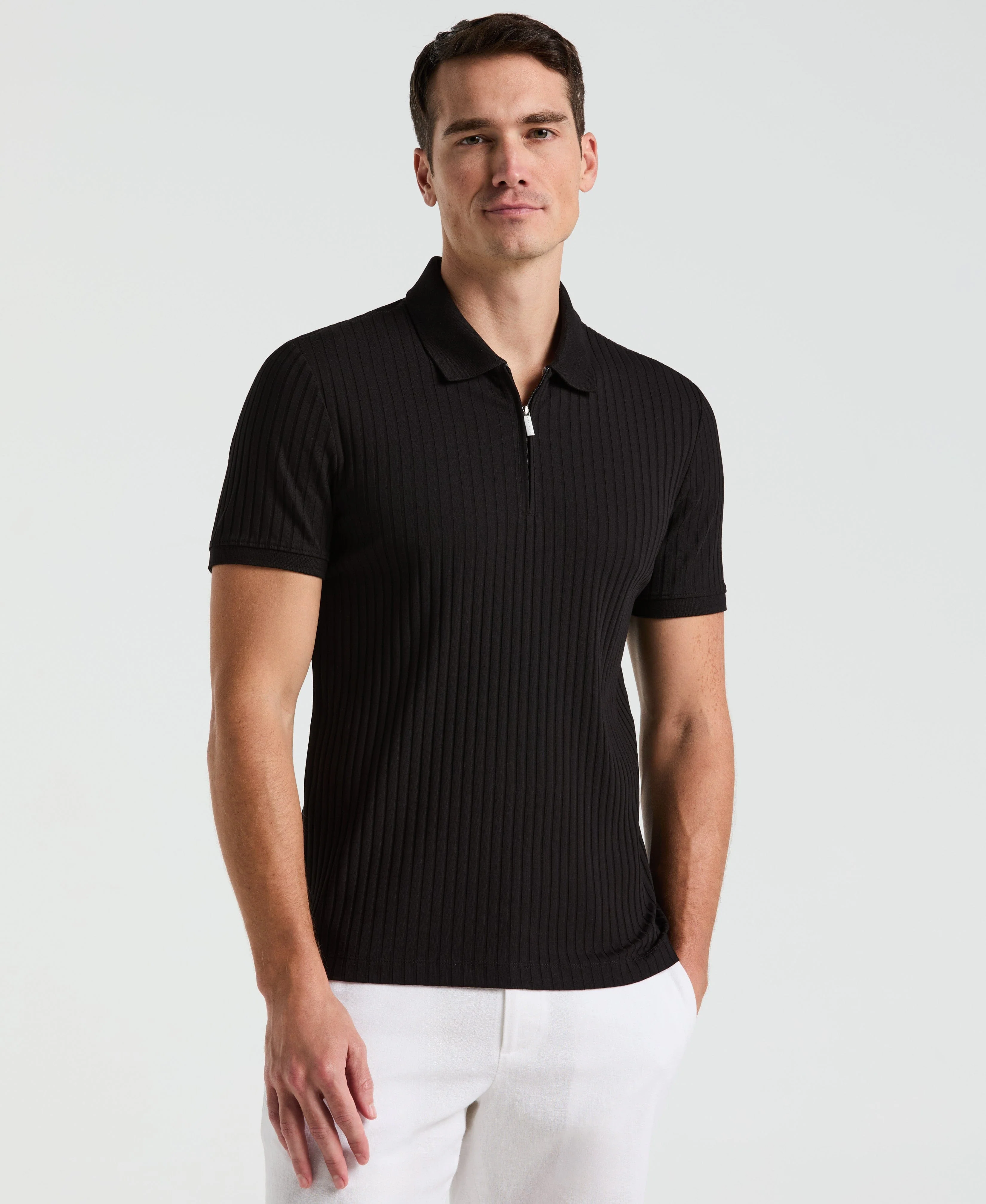 Quarter Zip Ribbed Polo - Image 16