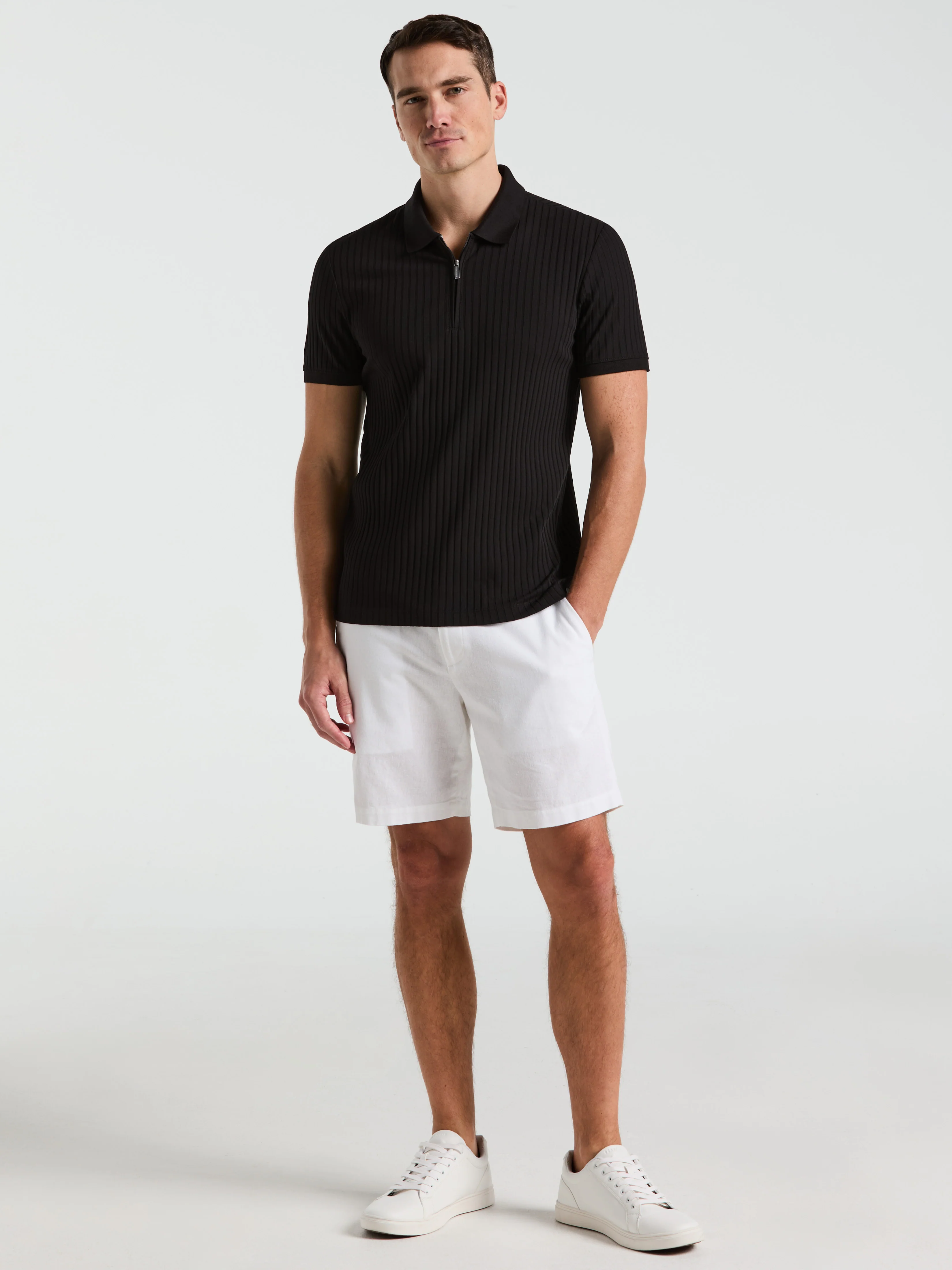 Quarter Zip Ribbed Polo - Image 19