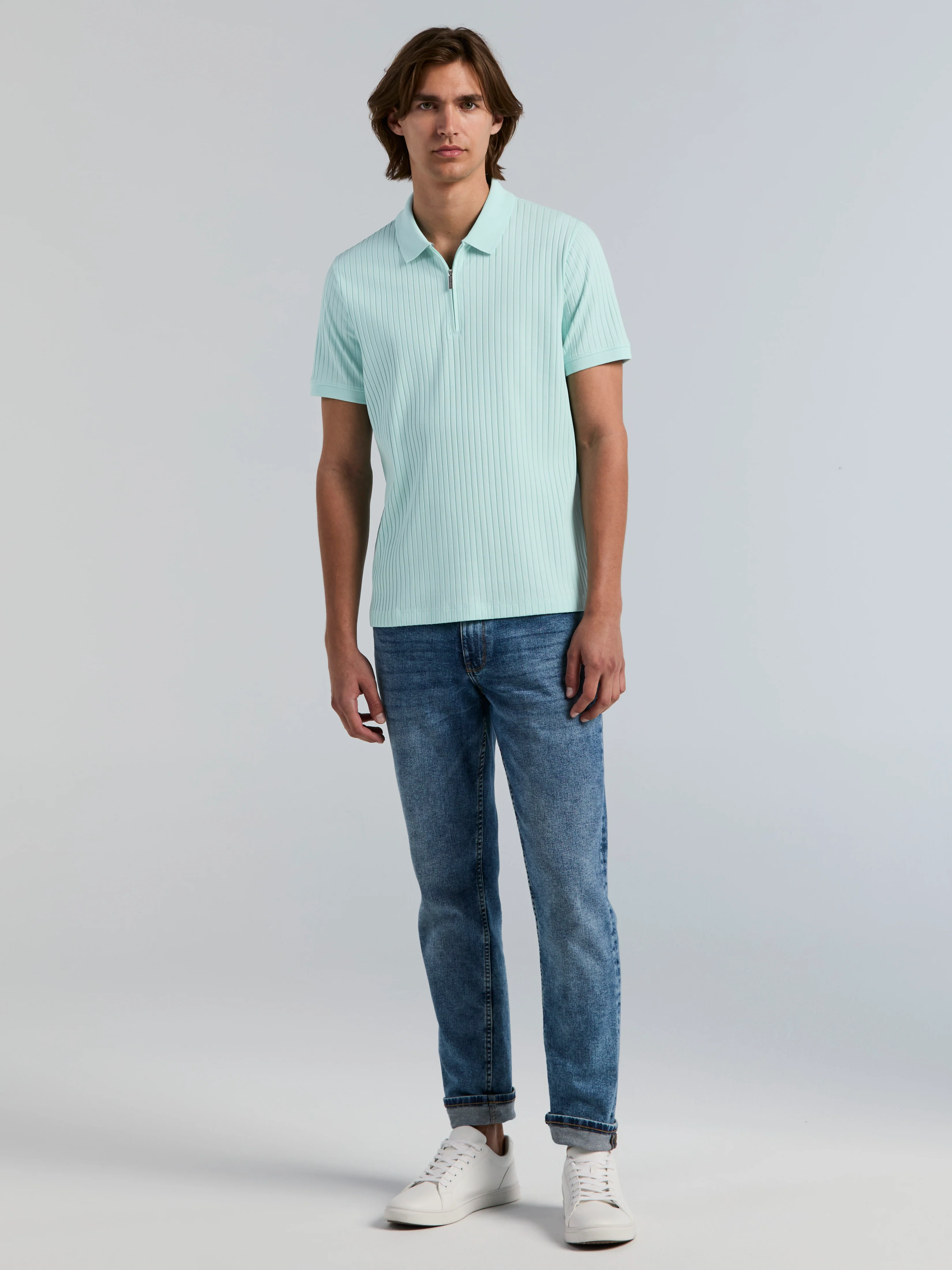 Quarter Zip Ribbed Polo - Image 3