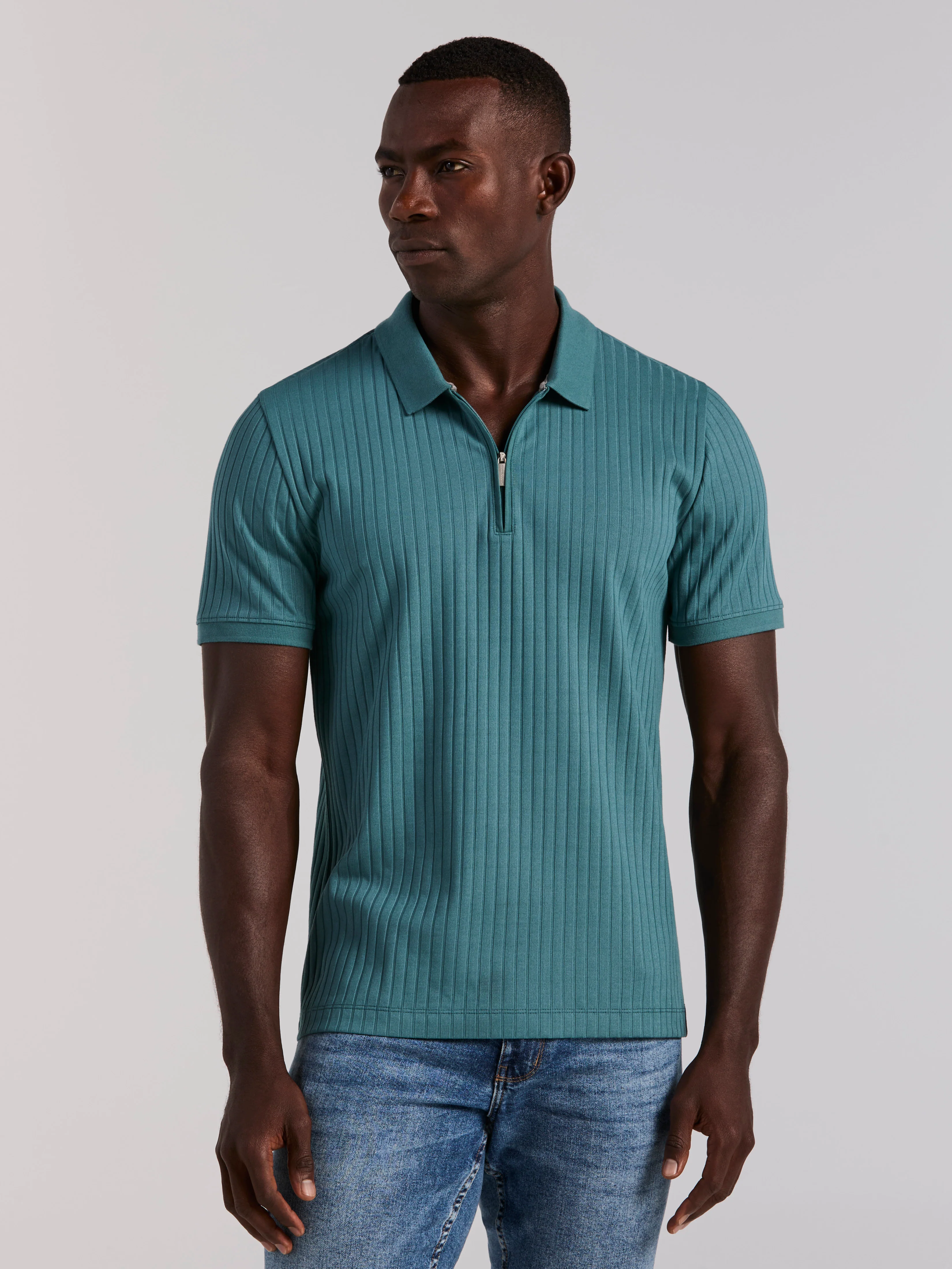 Quarter Zip Ribbed Polo - Image 44