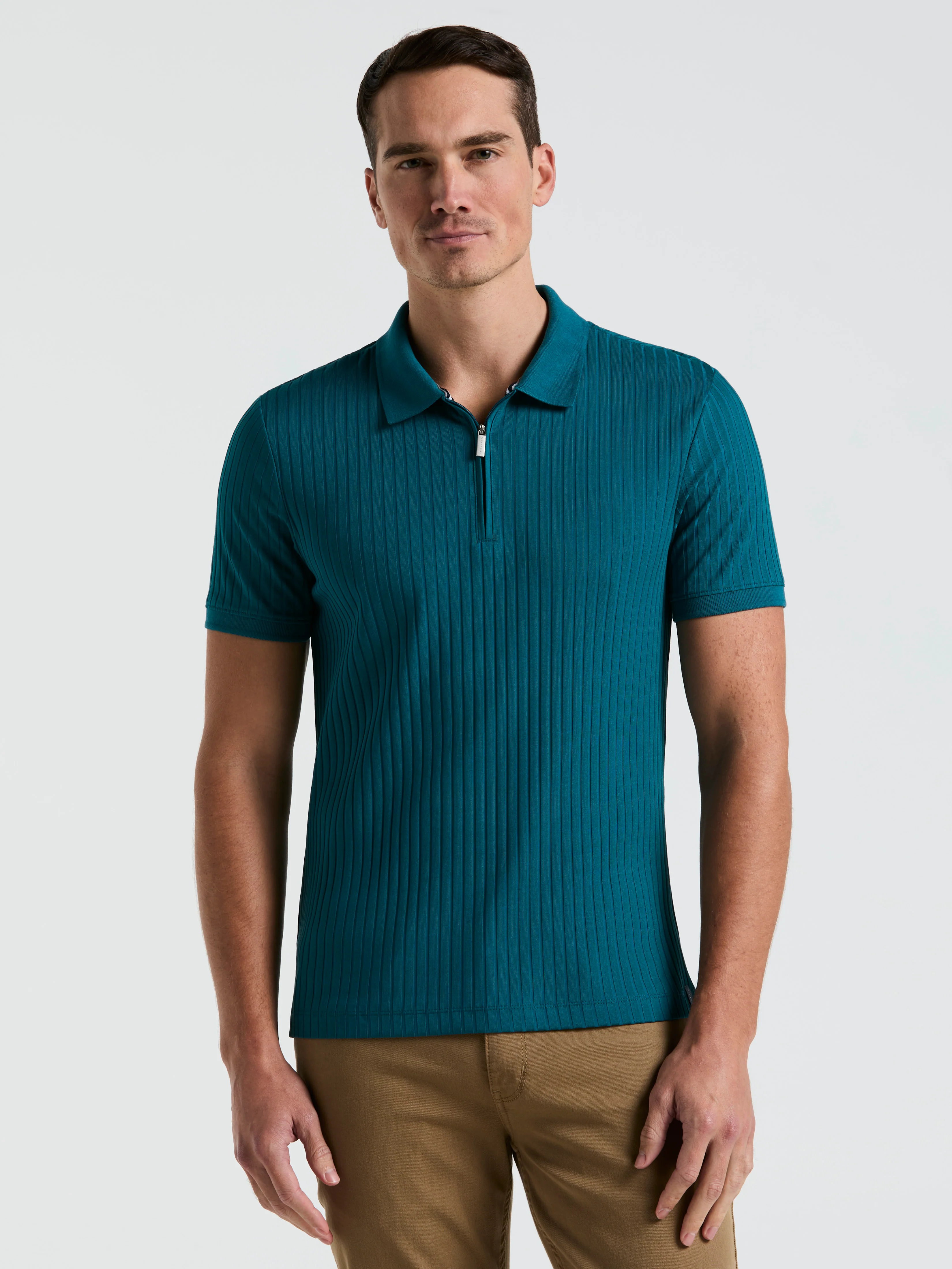 Quarter Zip Ribbed Polo - Image 10