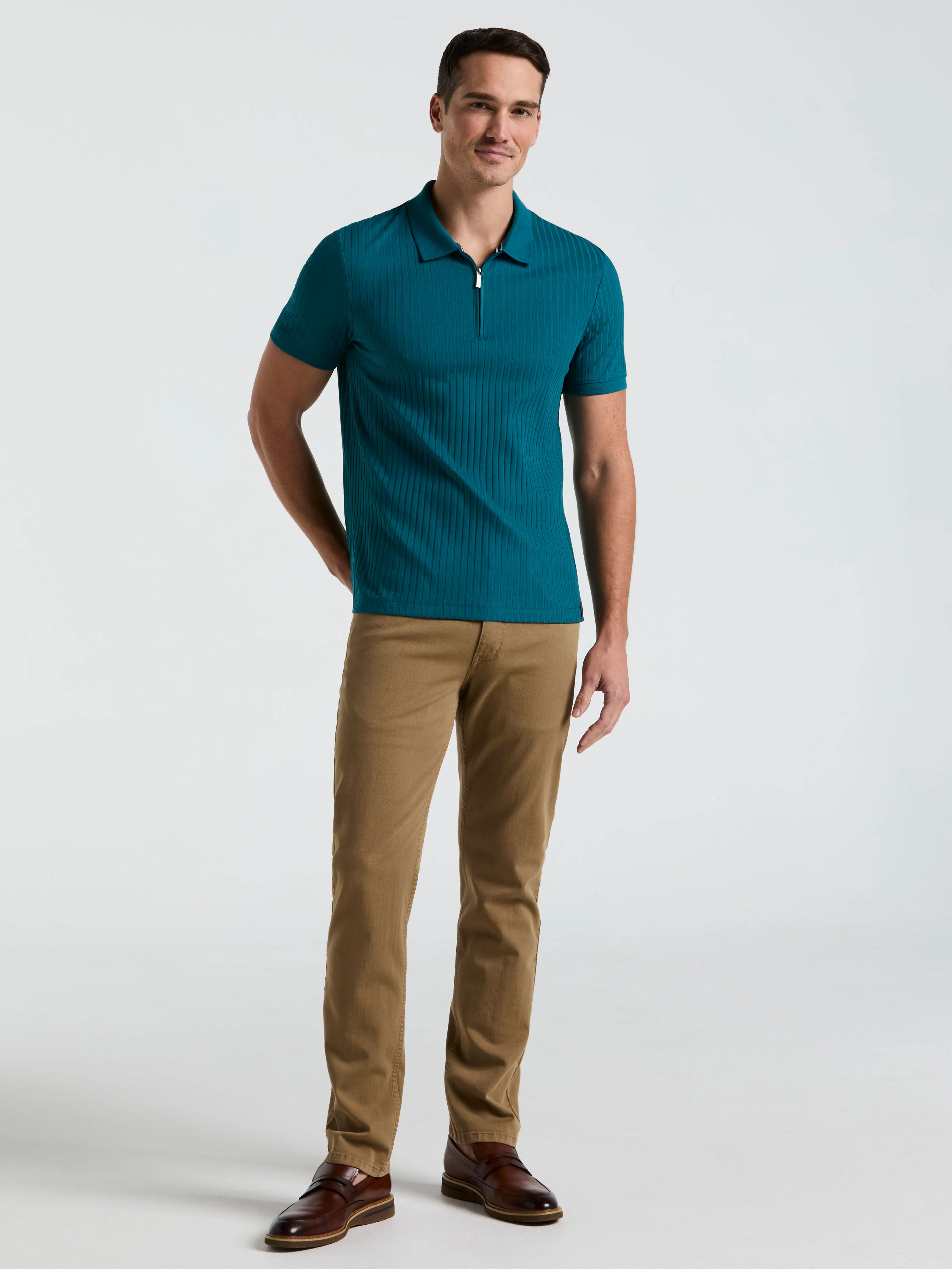 Quarter Zip Ribbed Polo - Image 13