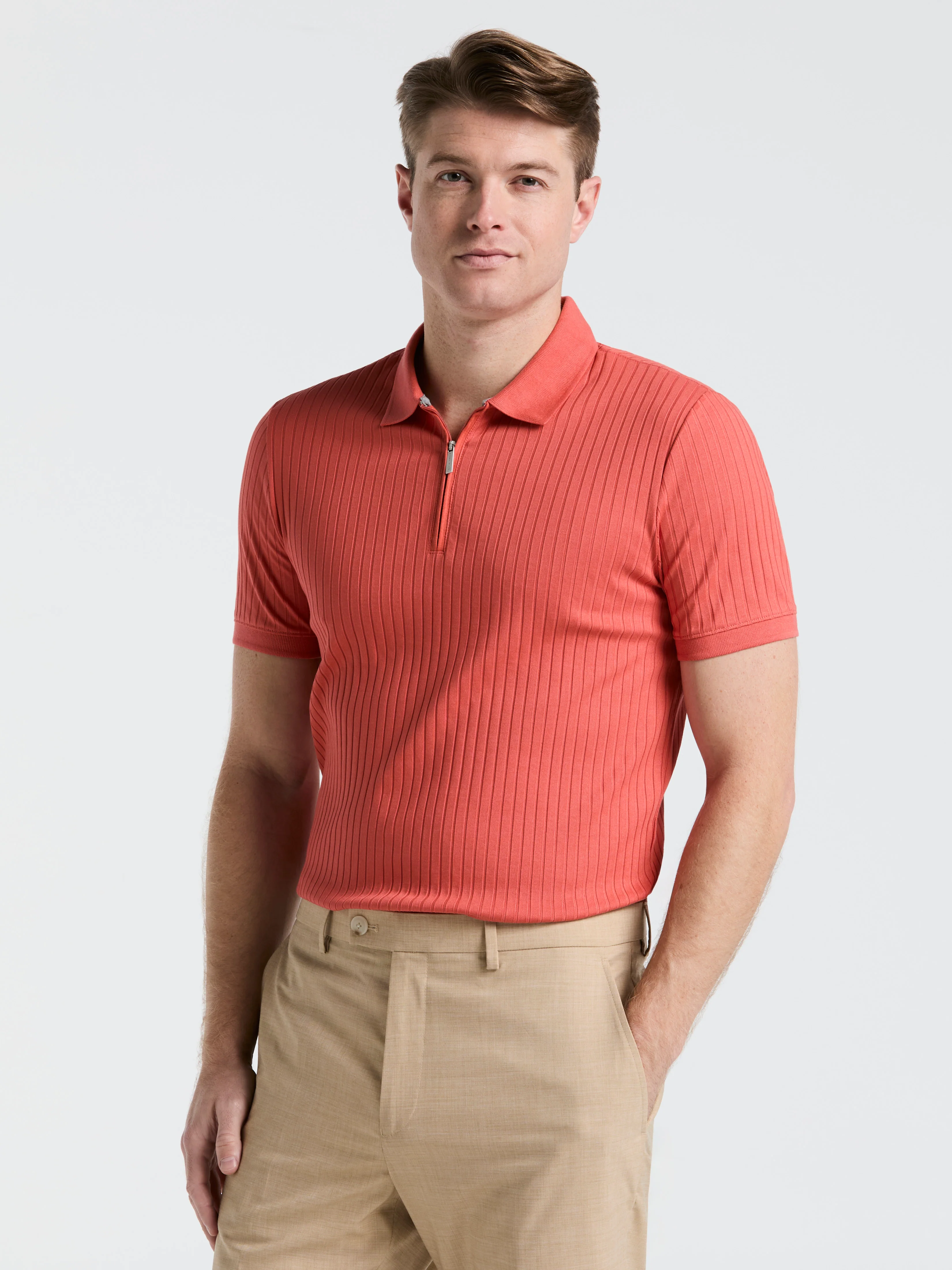 Quarter Zip Ribbed Polo - Image 14
