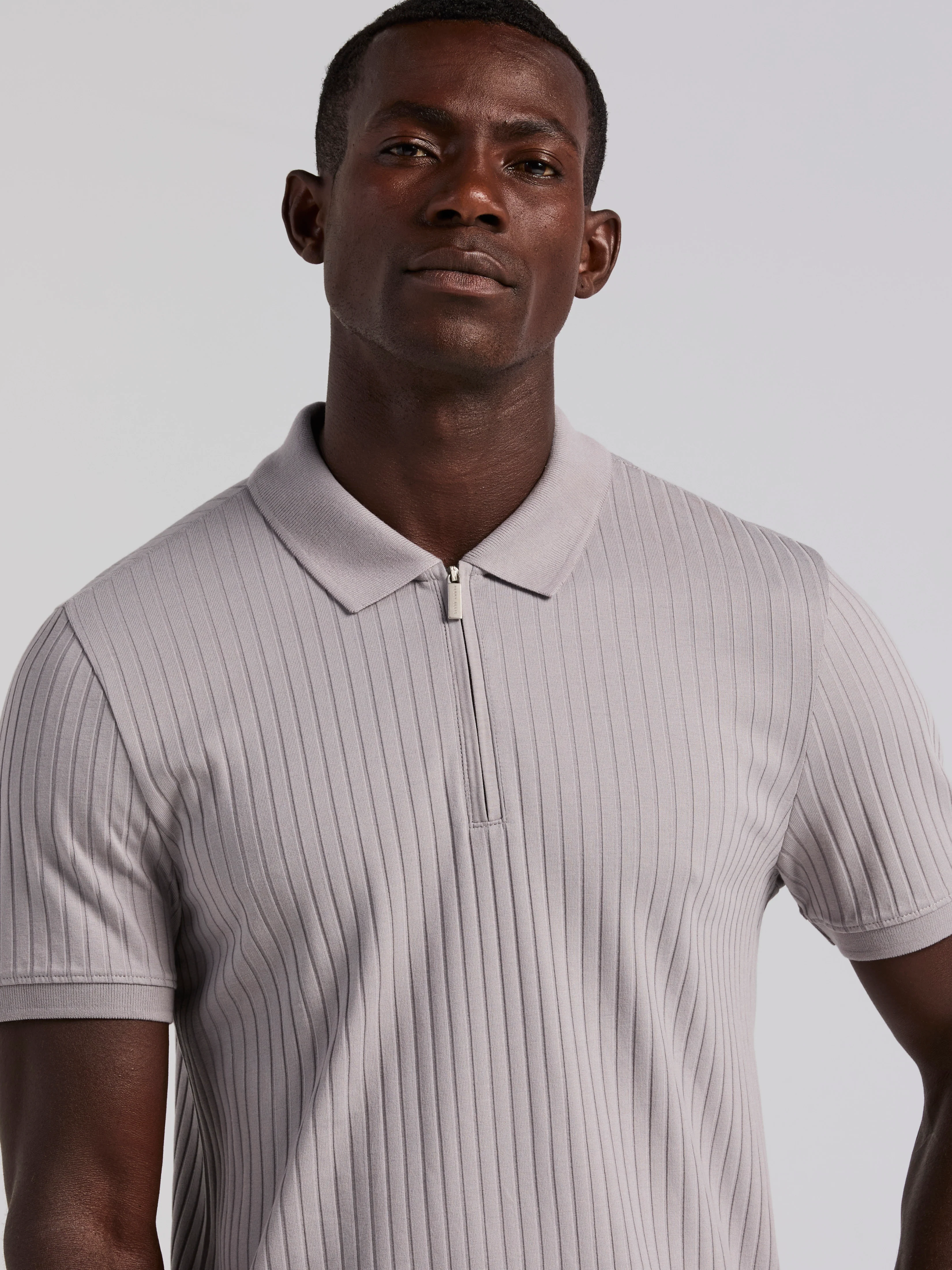 Quarter Zip Ribbed Polo - Image 2