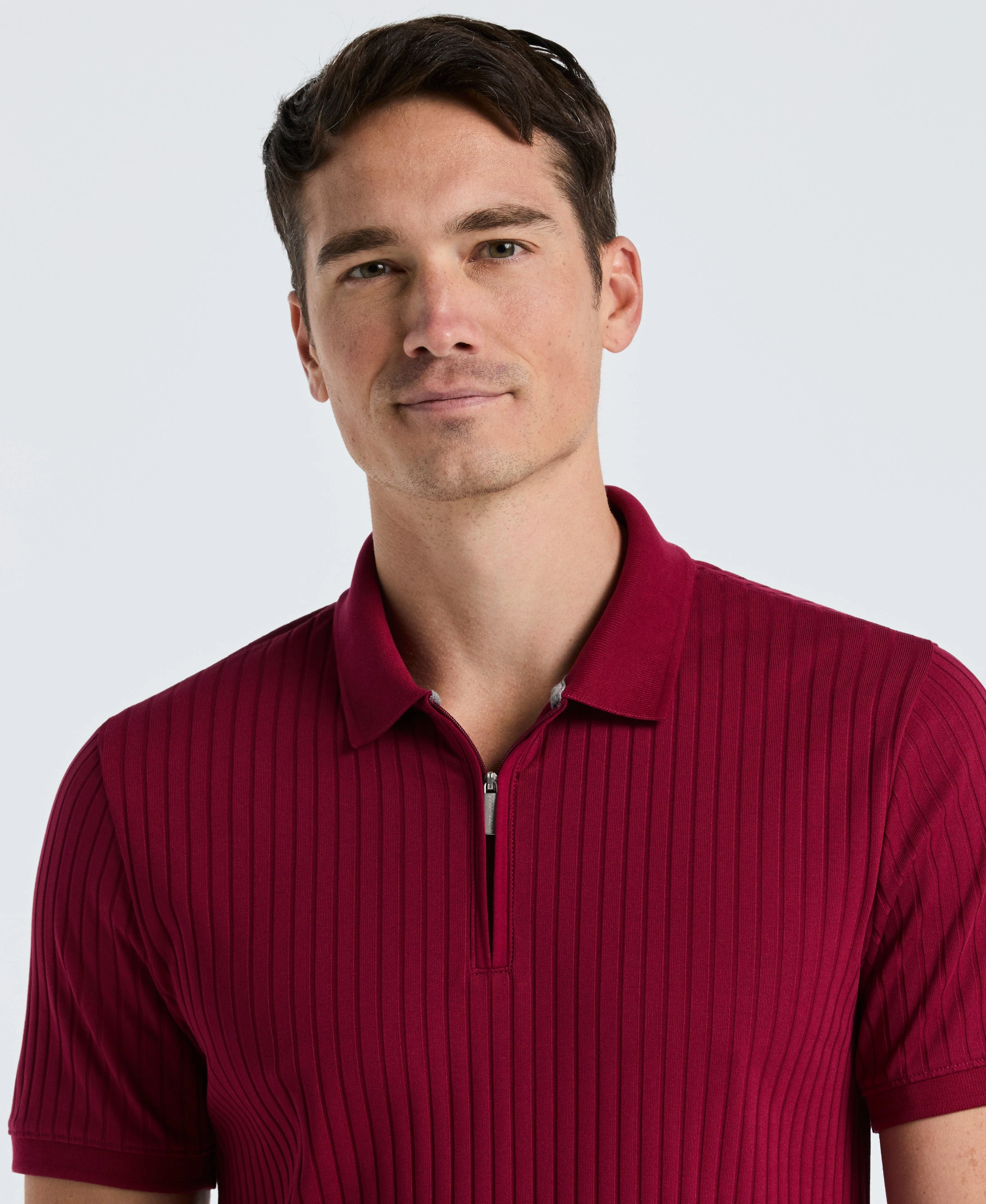 Ribbed Quarter Zip Polo - Image 3