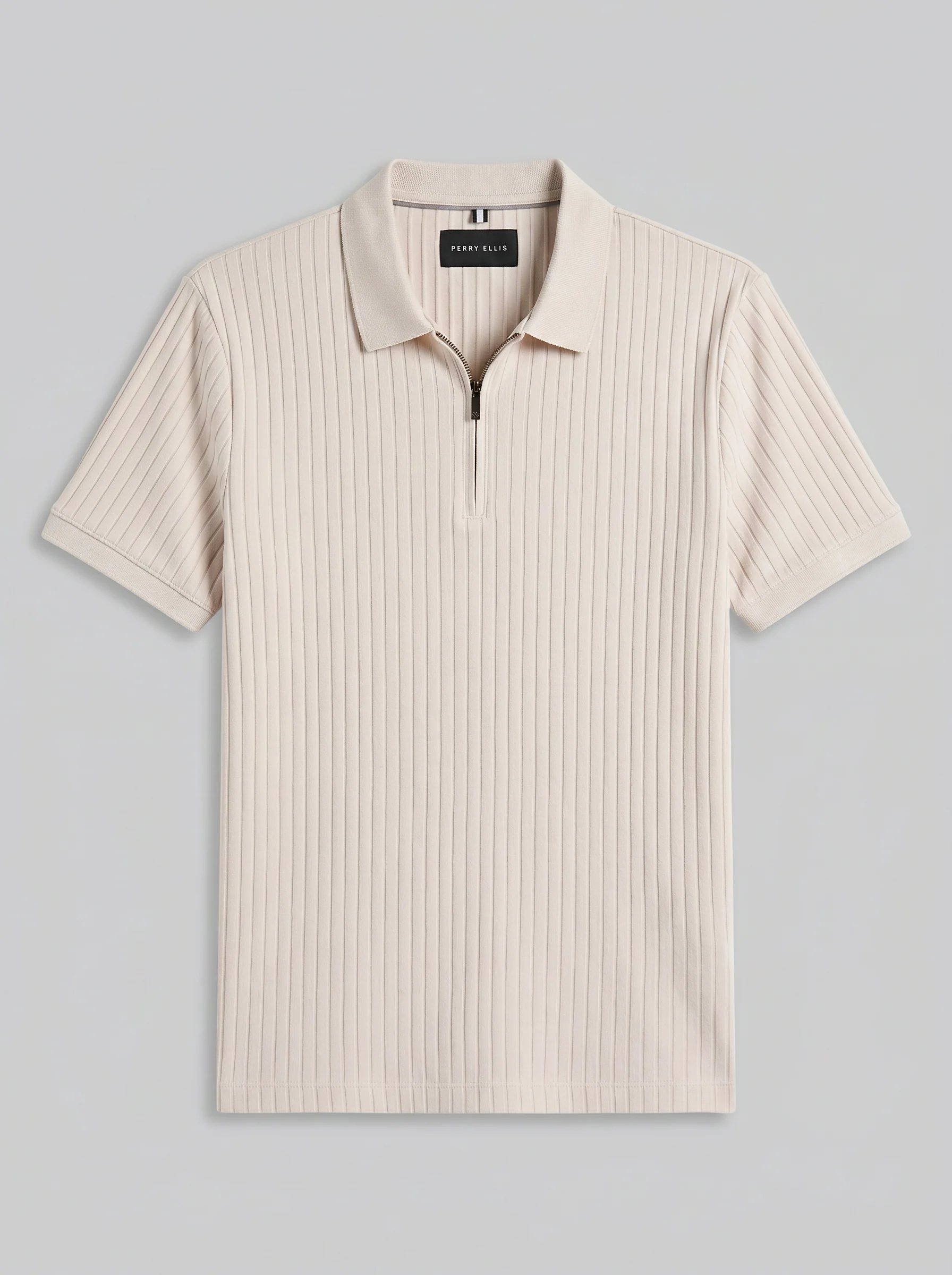 Ribbed Quarter Zip Heathered Polo - Image 5