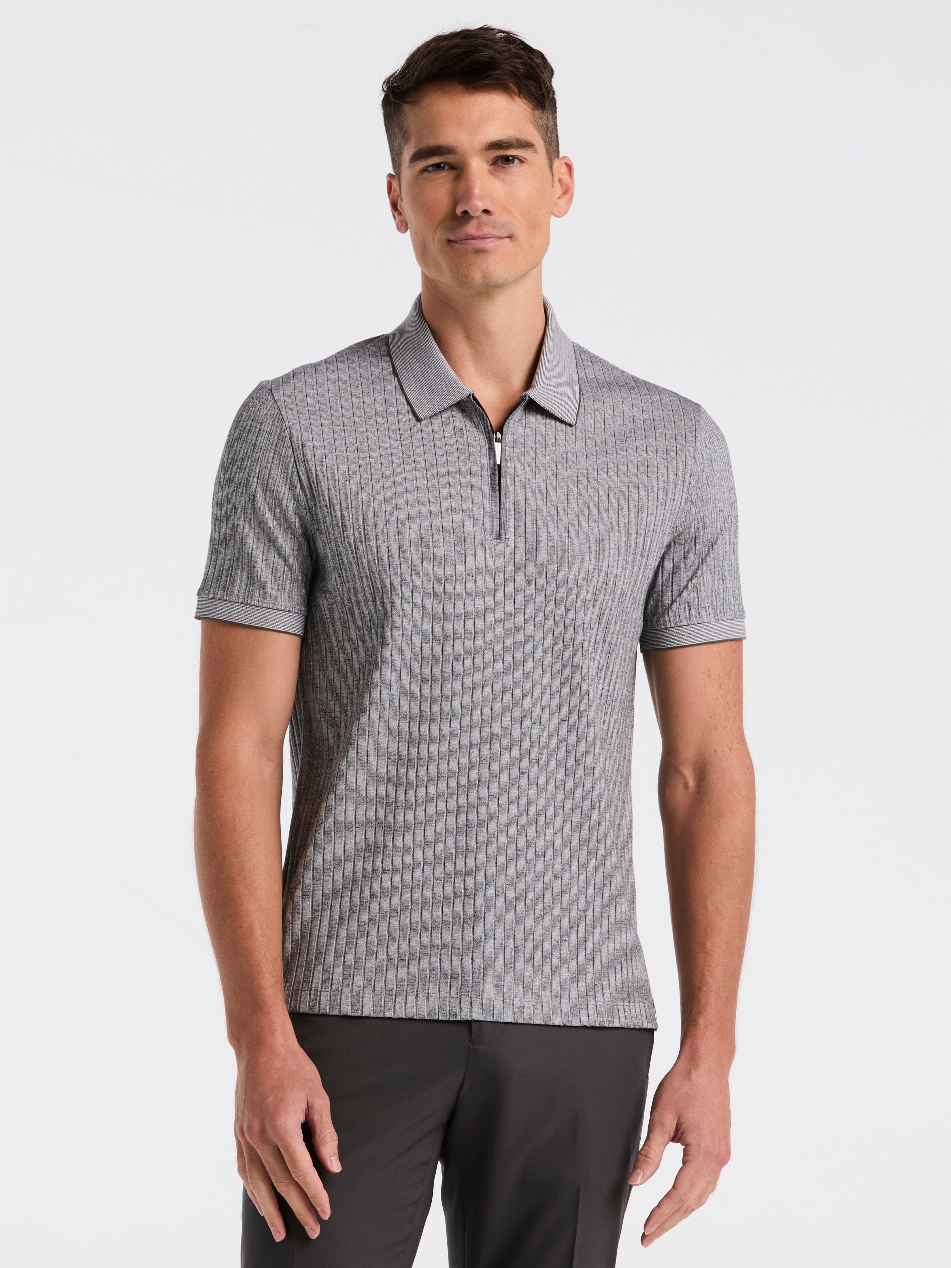 Ribbed Quarter Zip Heathered Polo - Image 6