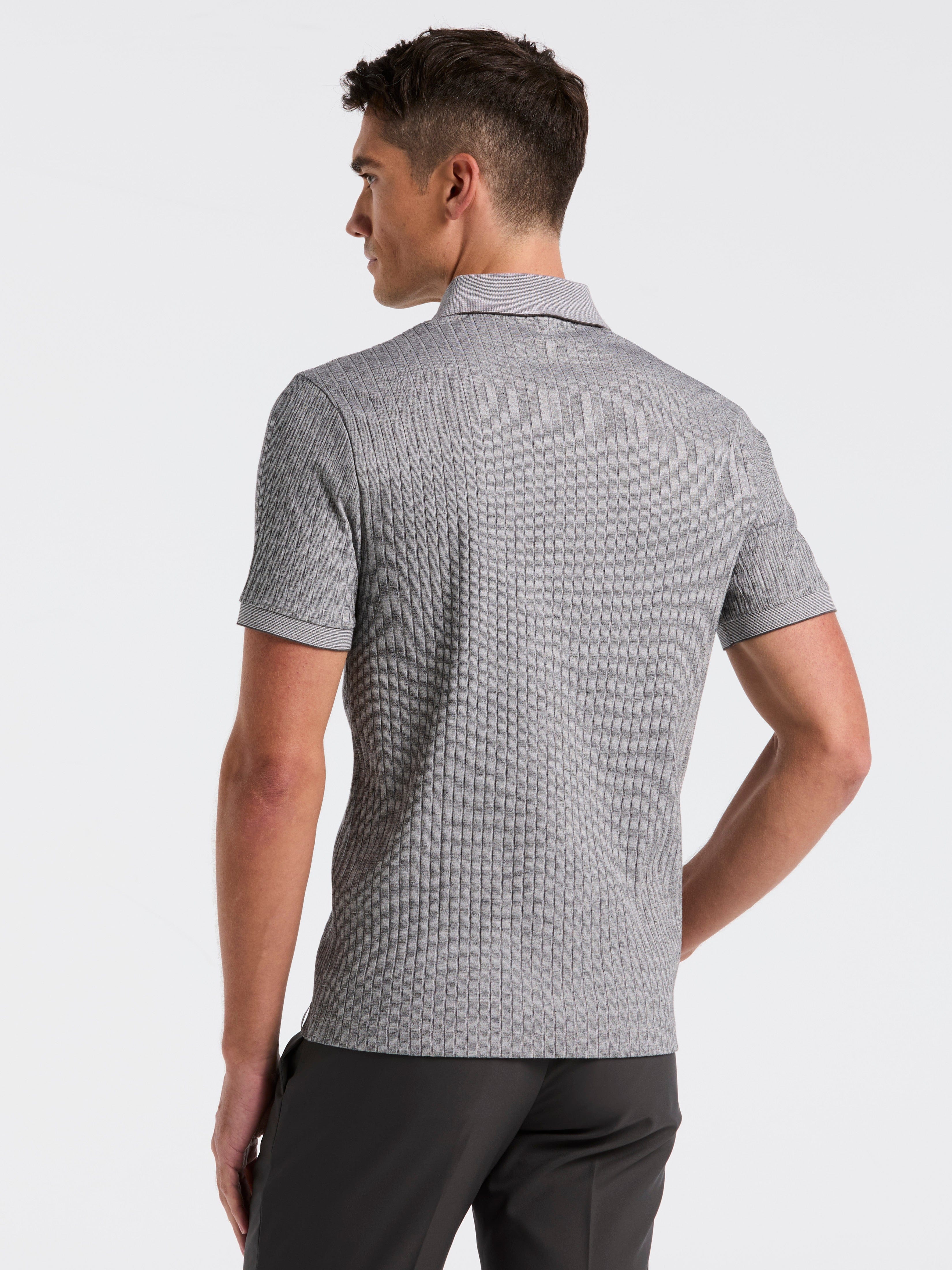 Ribbed Quarter Zip Heathered Polo - Image 8