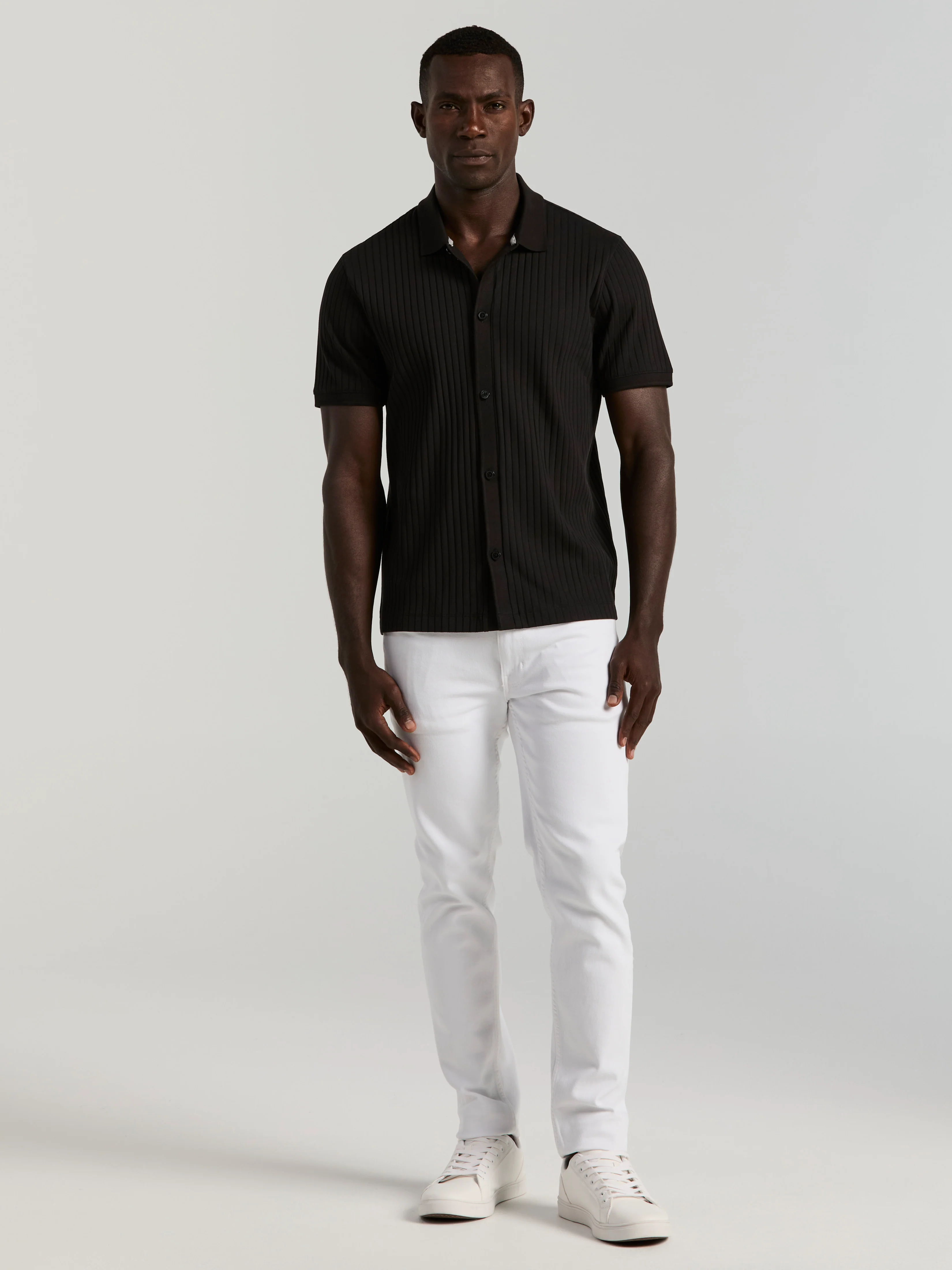 Ribbed Button Front Sweater Polo - Image 10