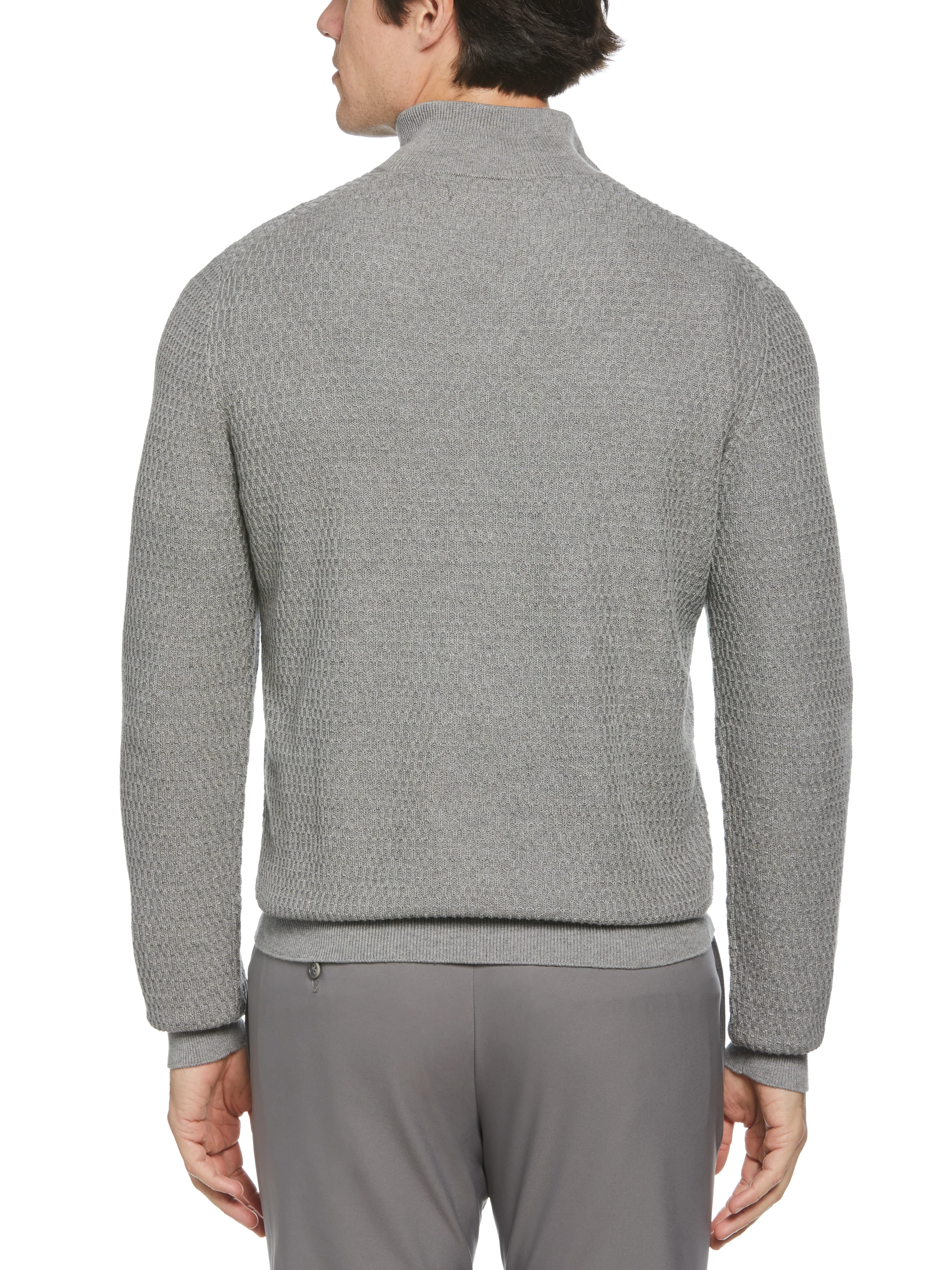 Ribbed Mock Neck 1/4 Zip Sweater - Image 2