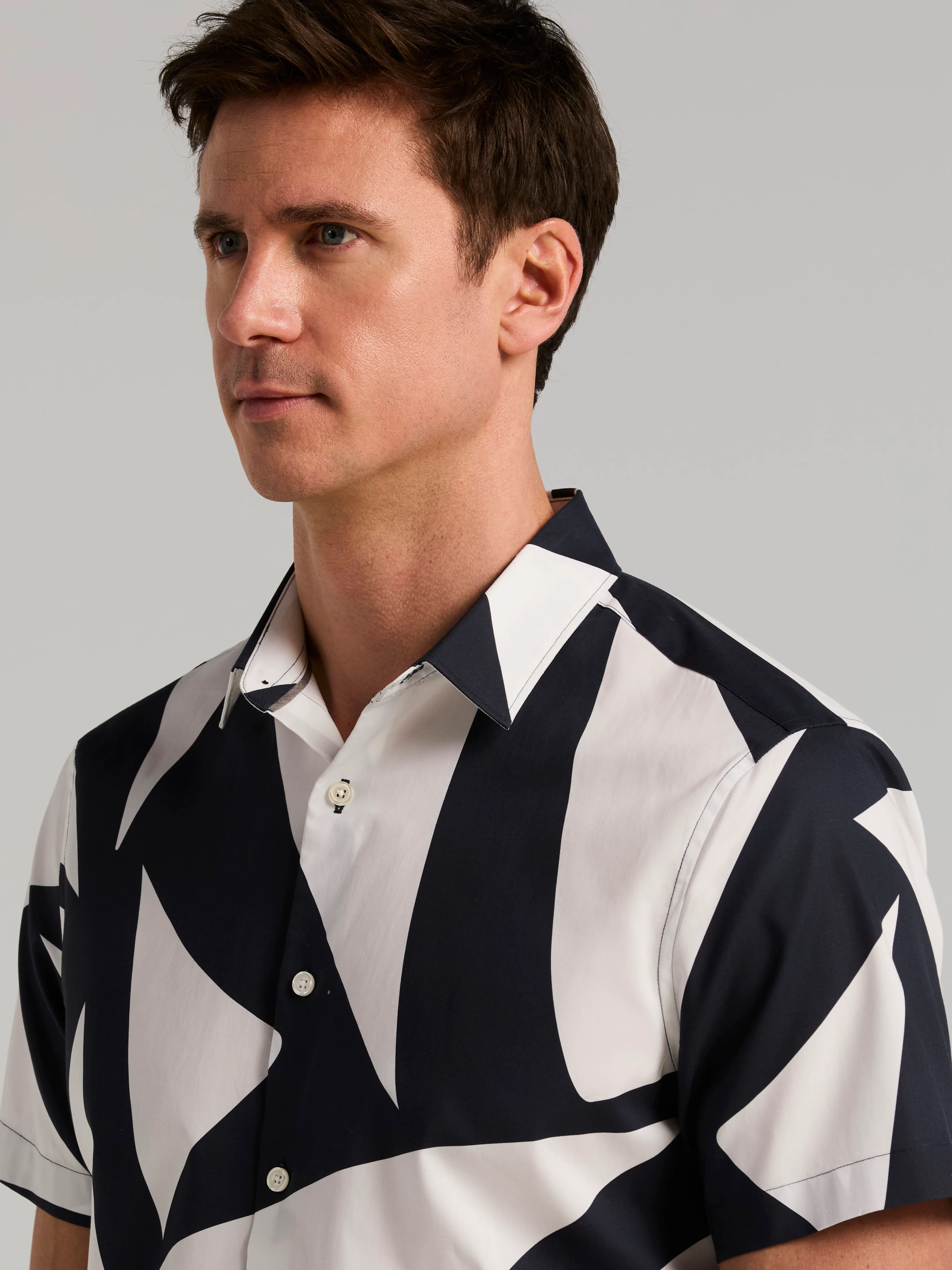 Abstract TENCEL™ Sail Print Cotton Shirt - Image 2