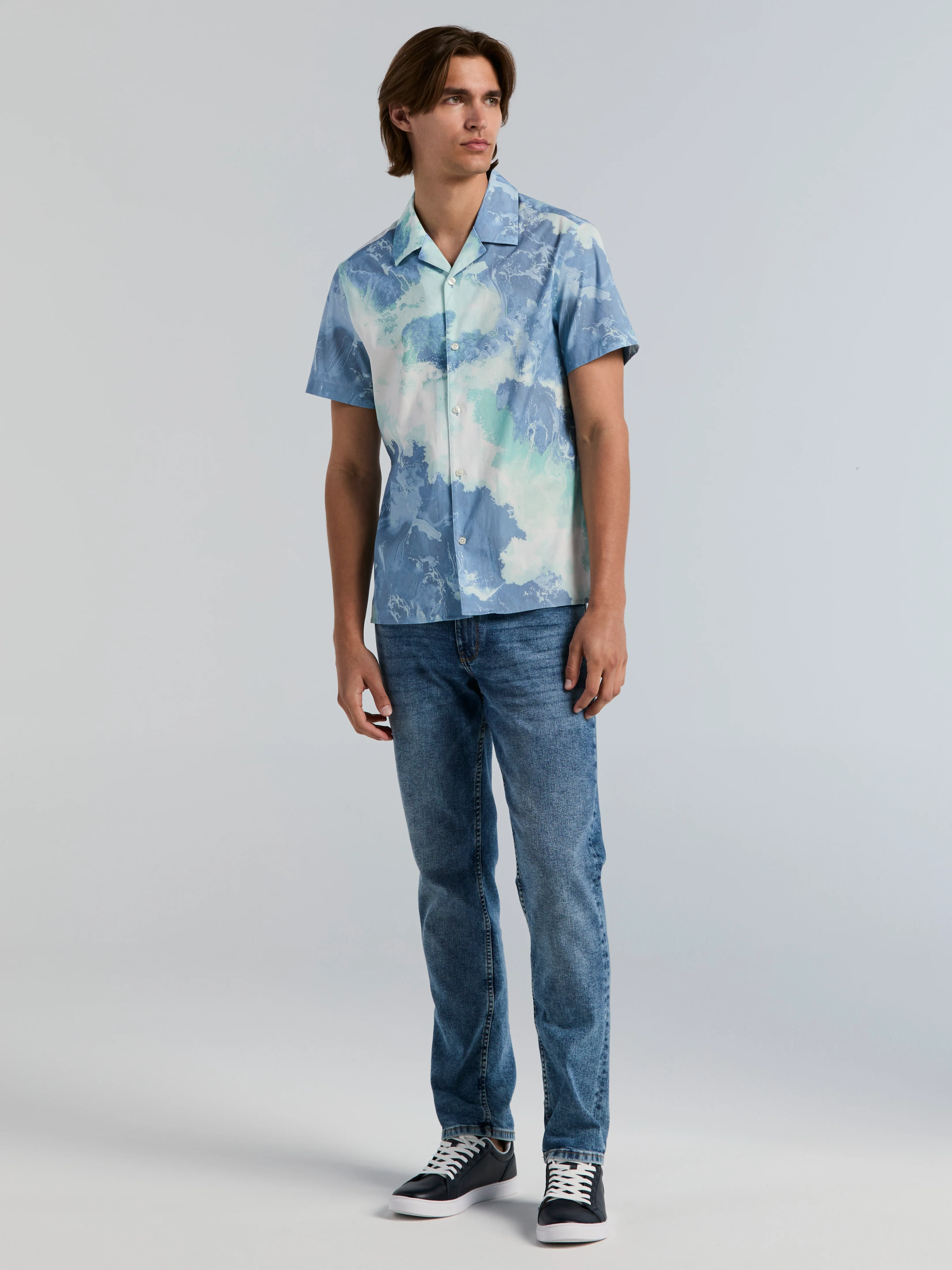 Watercolor TENCEL™ Print Camp Cotton Shirt - Image 4