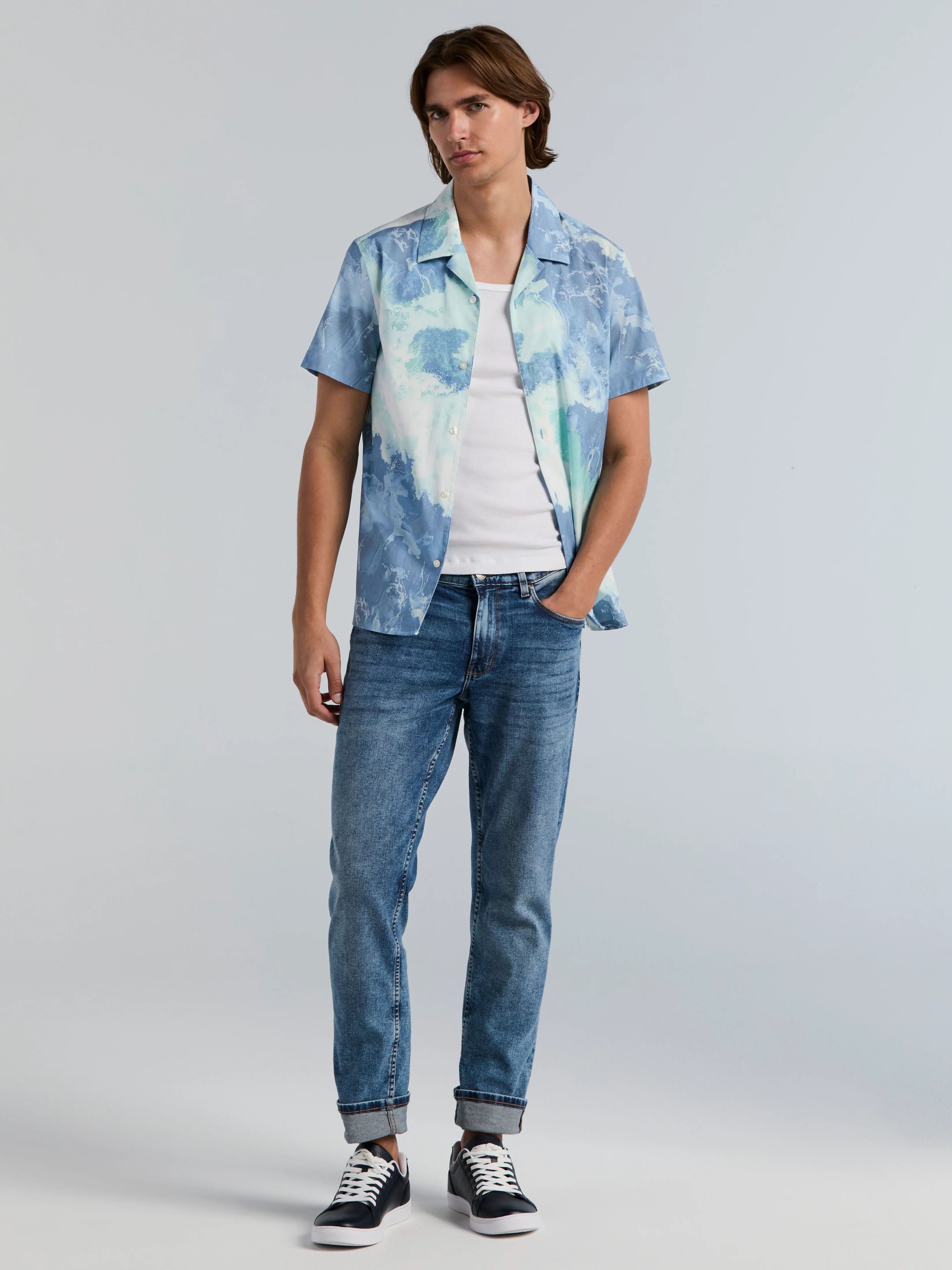 Watercolor TENCEL™ Print Camp Cotton Shirt - Image 5