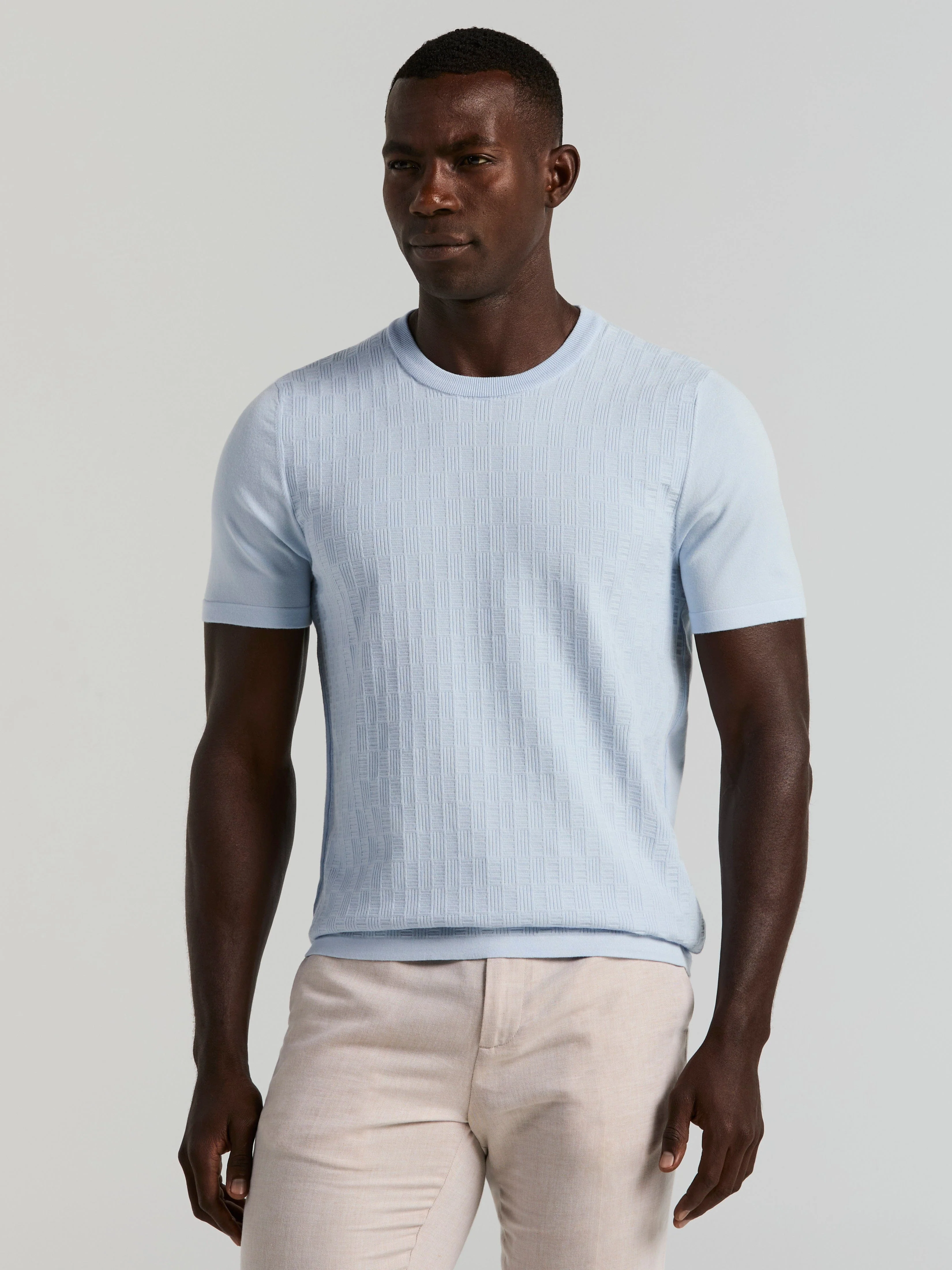Geometric Textured Sweater Tee - Image 10