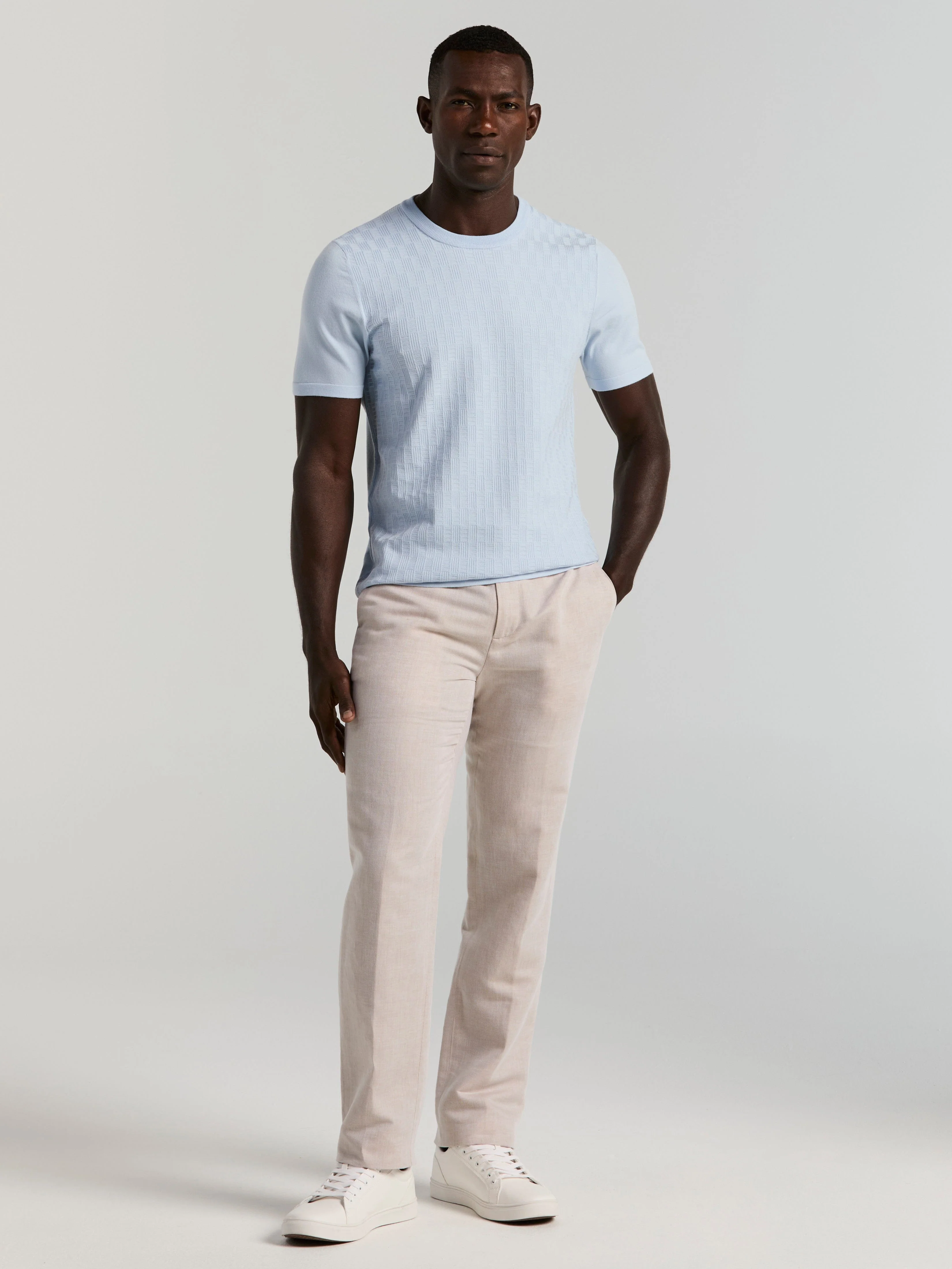 Geometric Textured Sweater Tee - Image 14