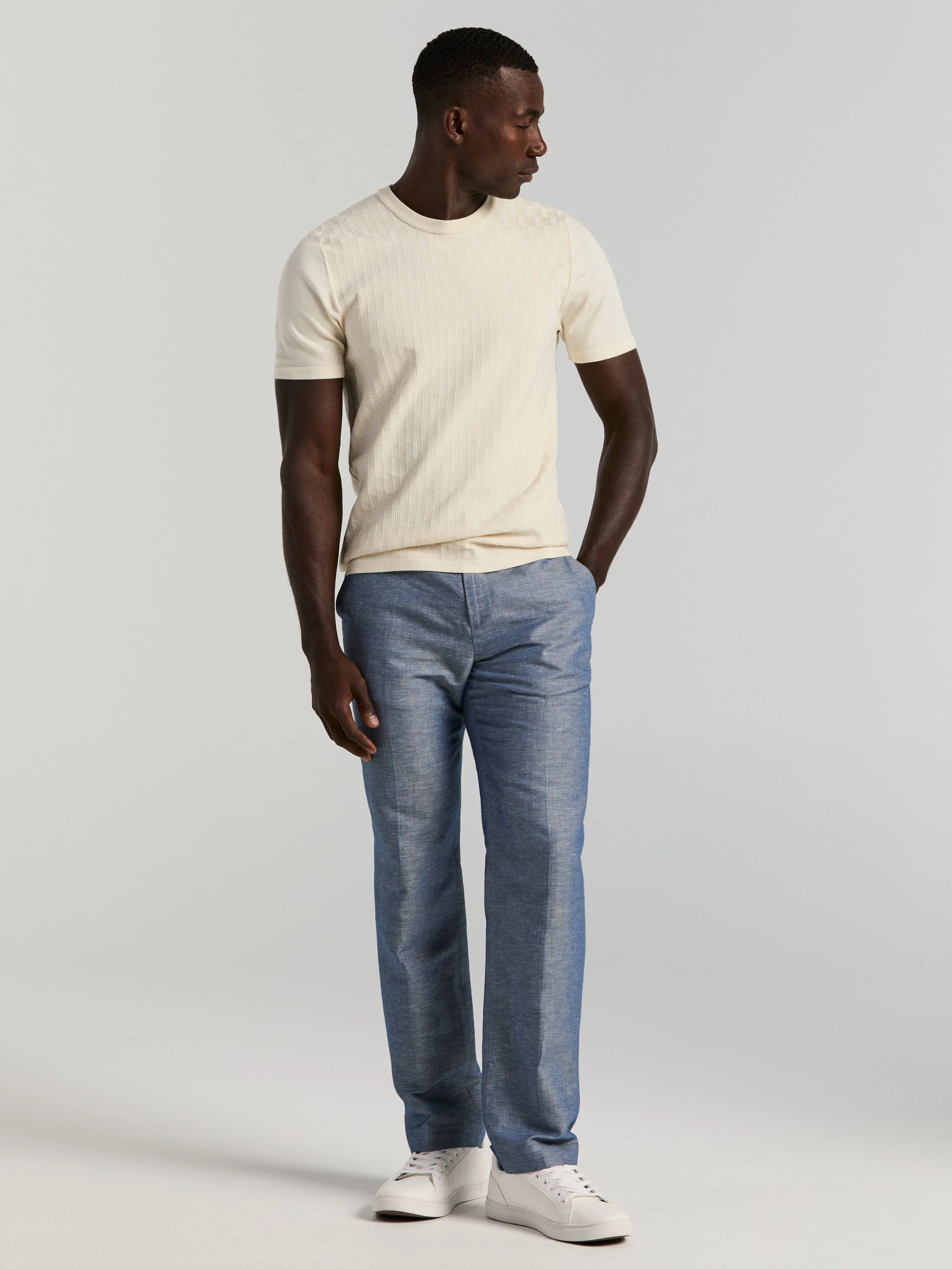 Geometric Textured Sweater Tee - Image 4