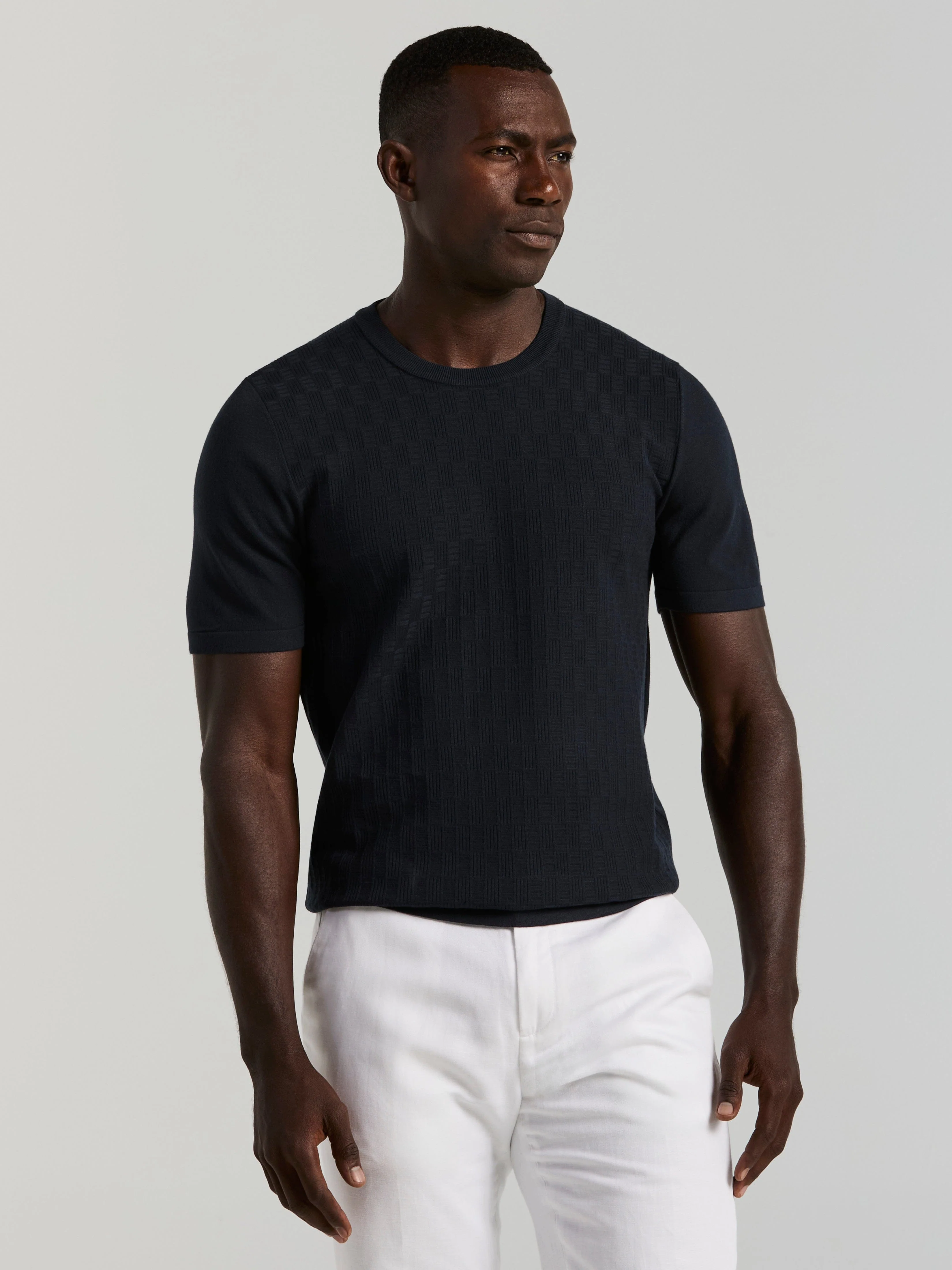 Geometric Textured Sweater Tee - Image 5