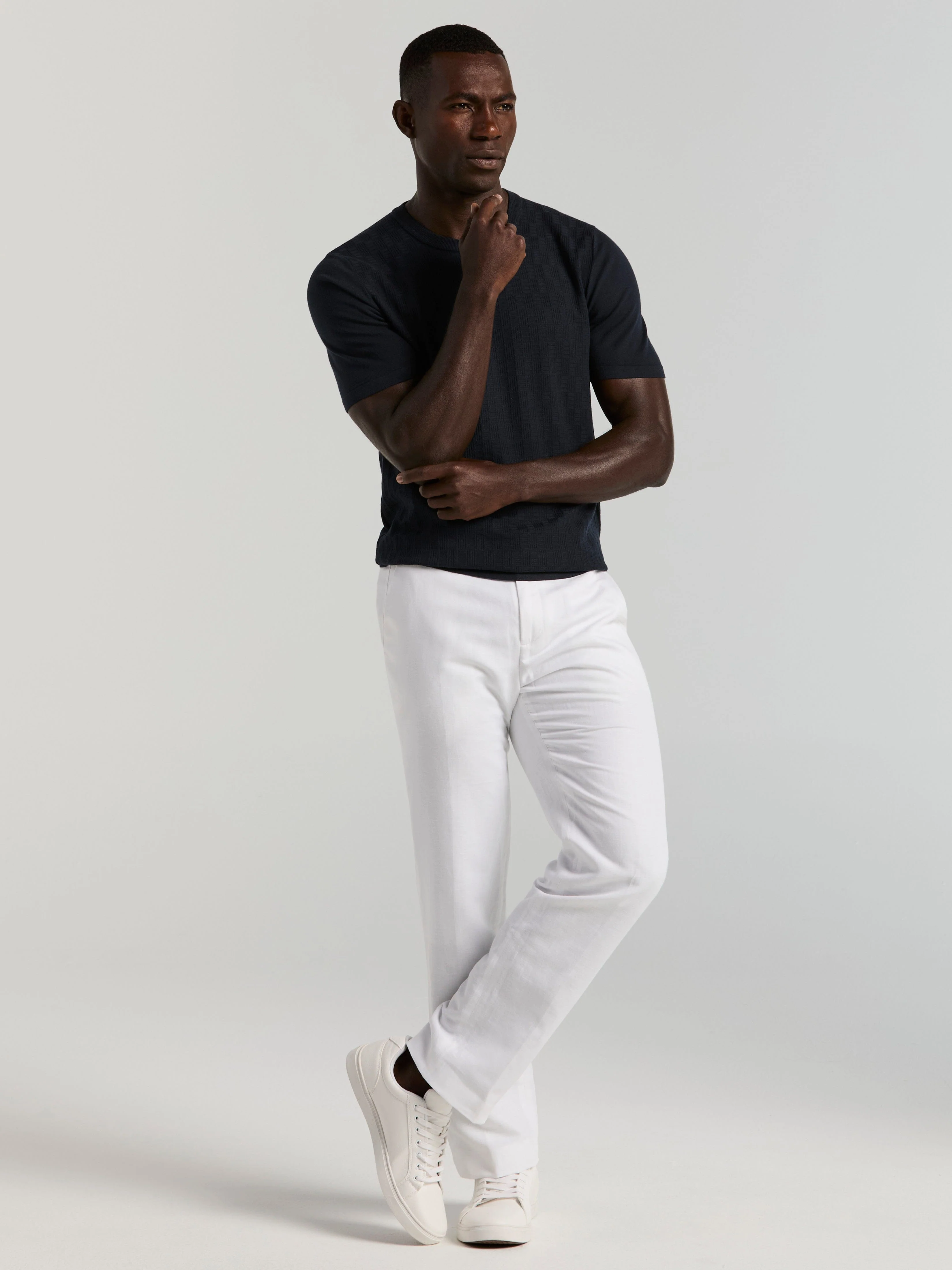 Geometric Textured Sweater Tee - Image 9