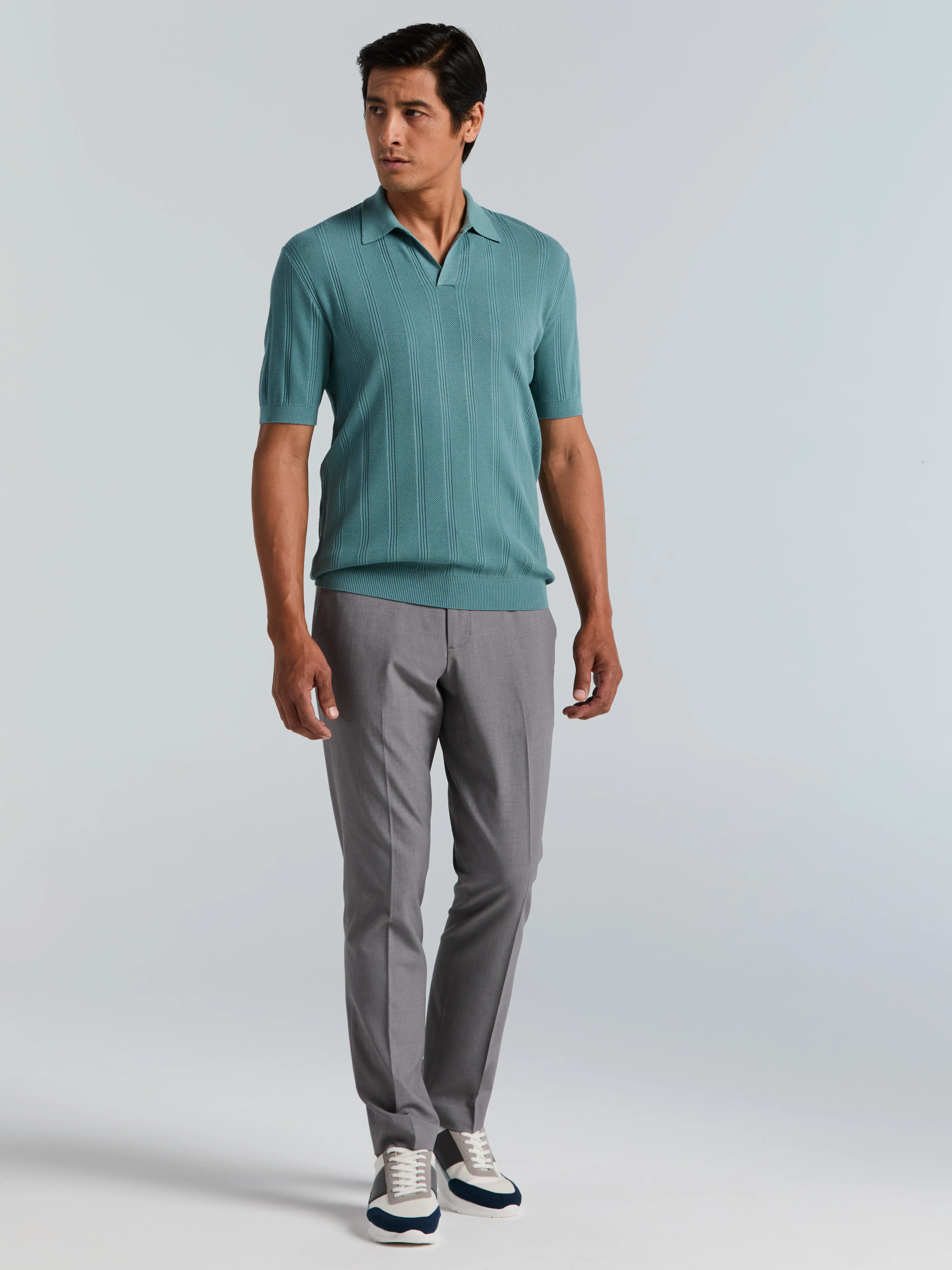 Mesh Stripe Sweater Polo - Image 10
