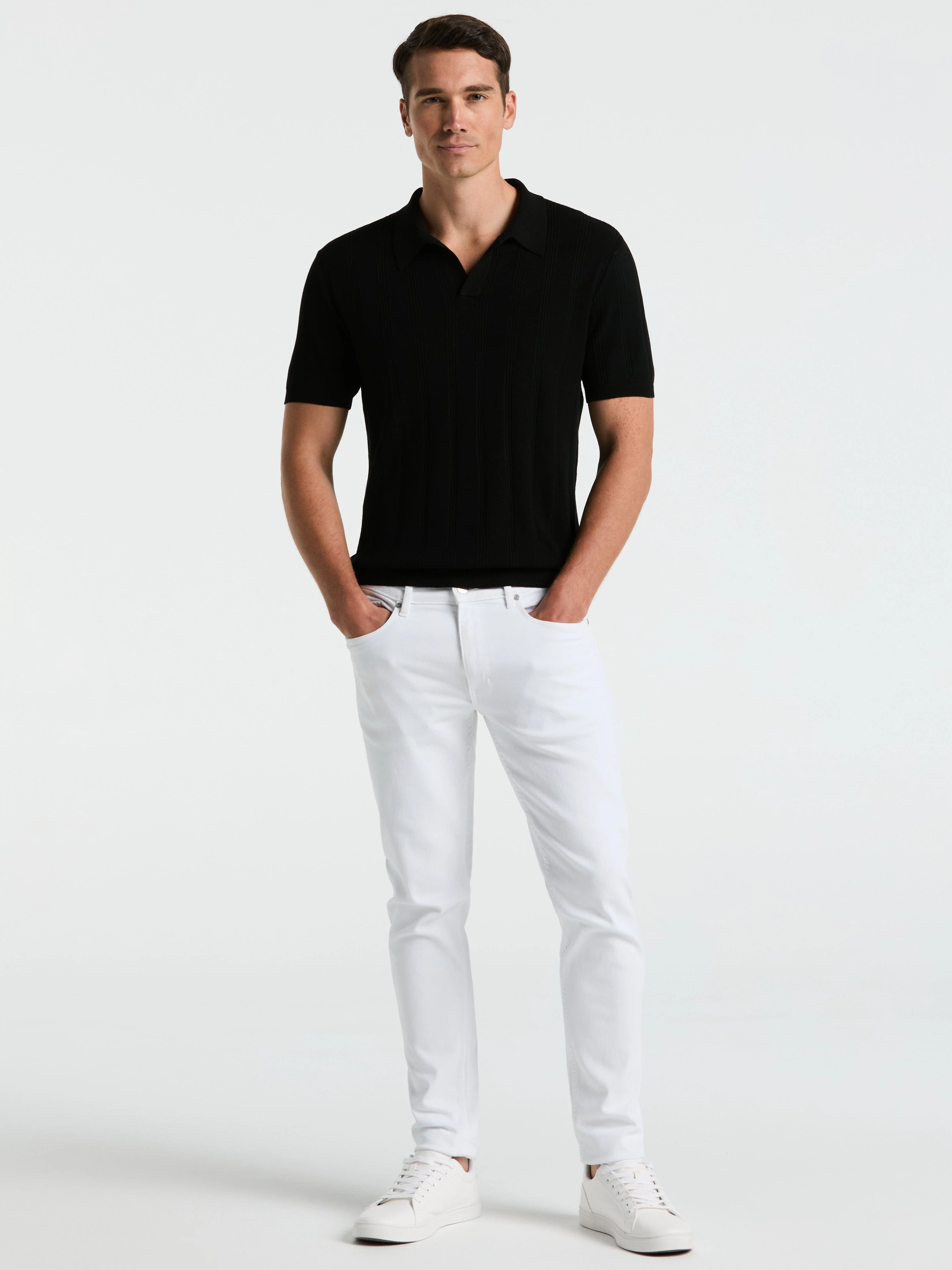 Mesh Stripe Sweater Polo - Image 15