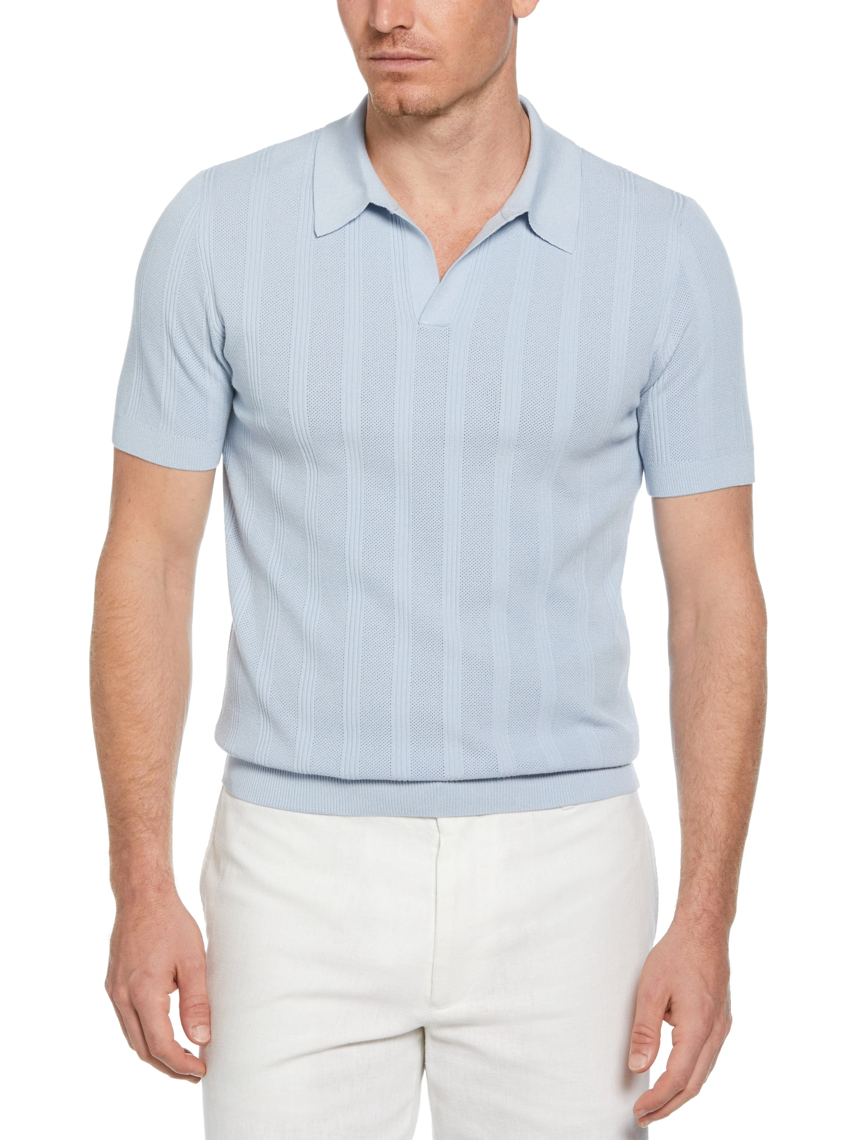 Mesh Stripe Sweater Polo - Image 24
