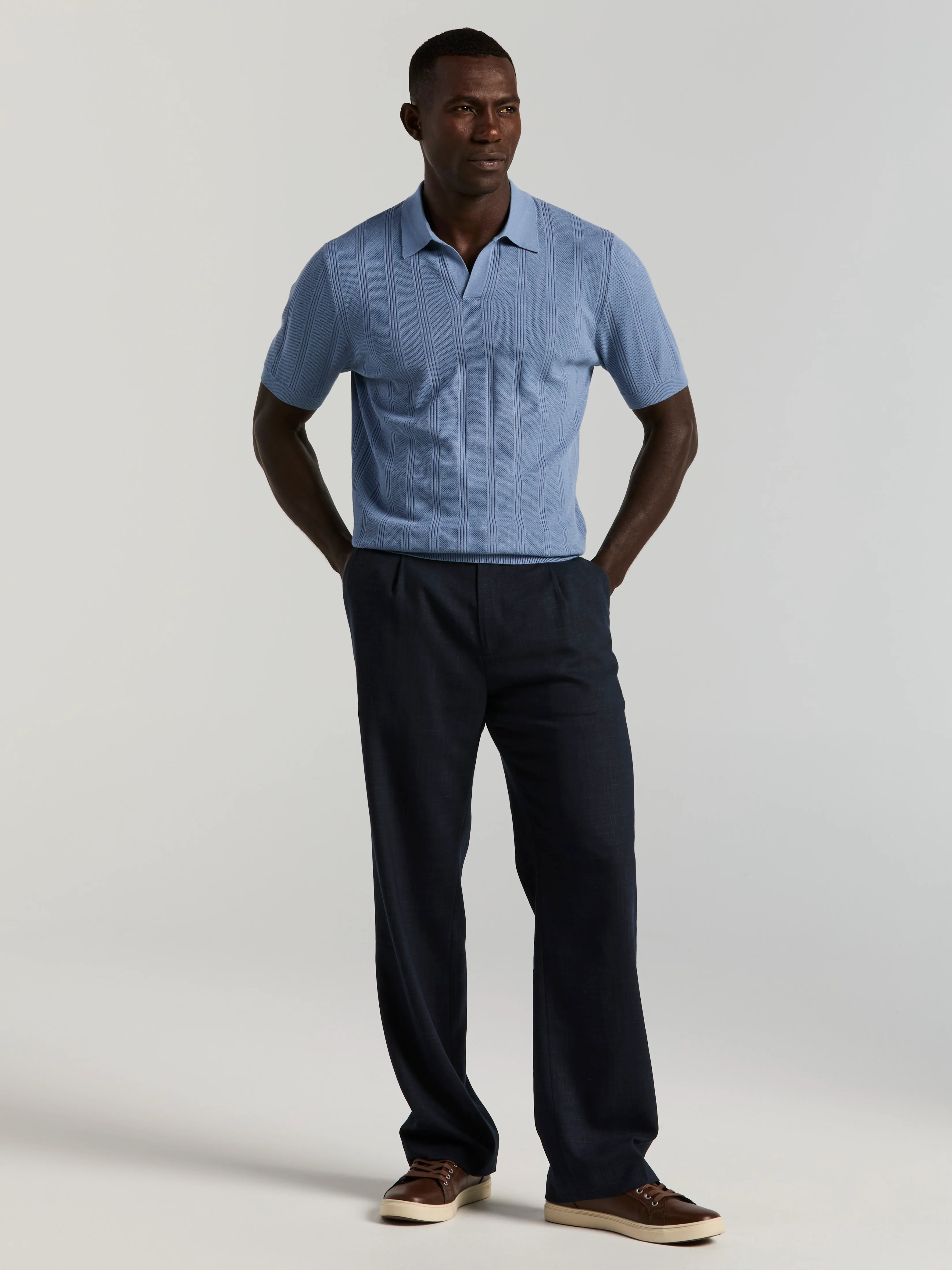 Mesh Stripe Sweater Polo - Image 4