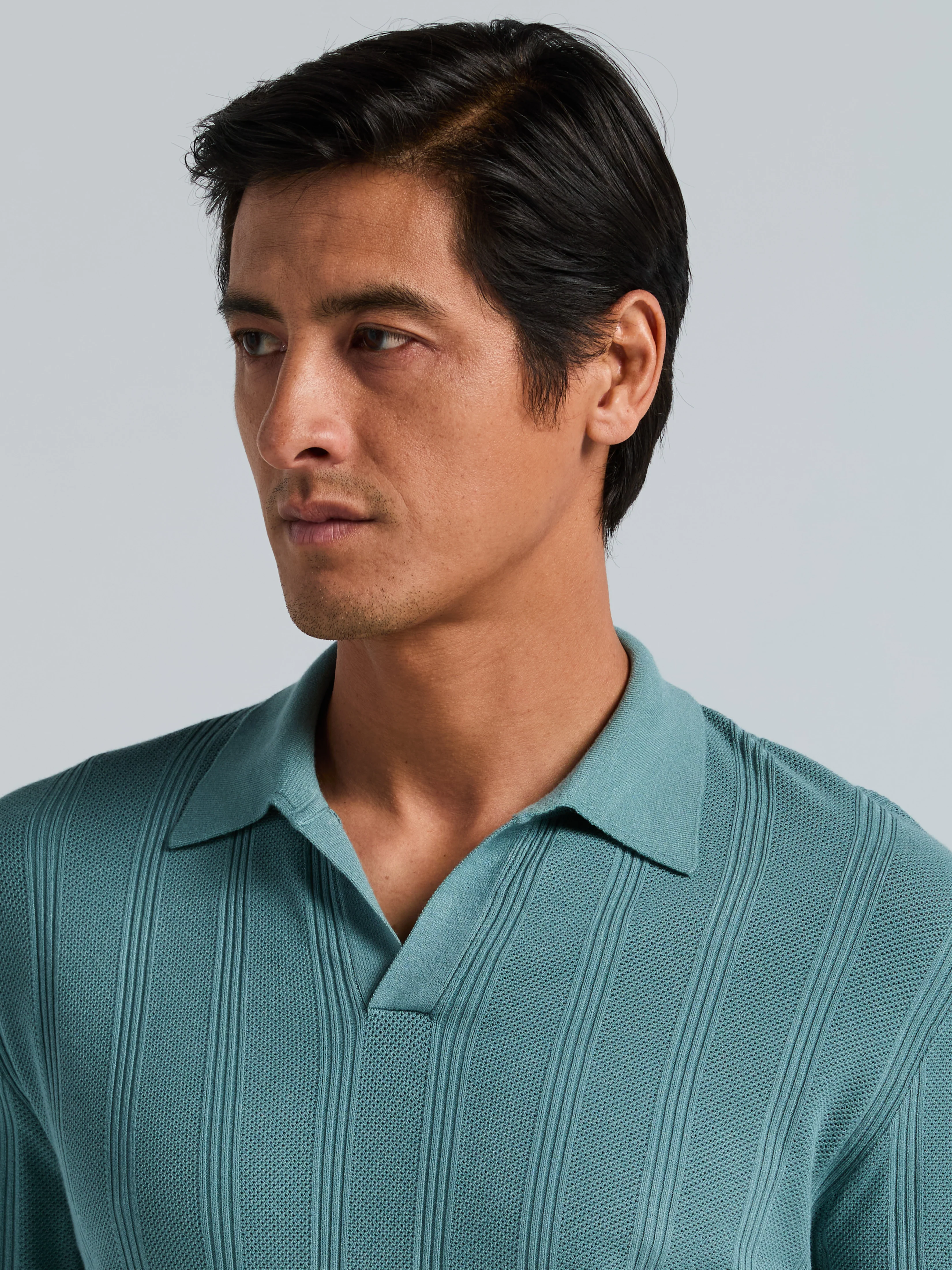 Mesh Stripe Sweater Polo - Image 8