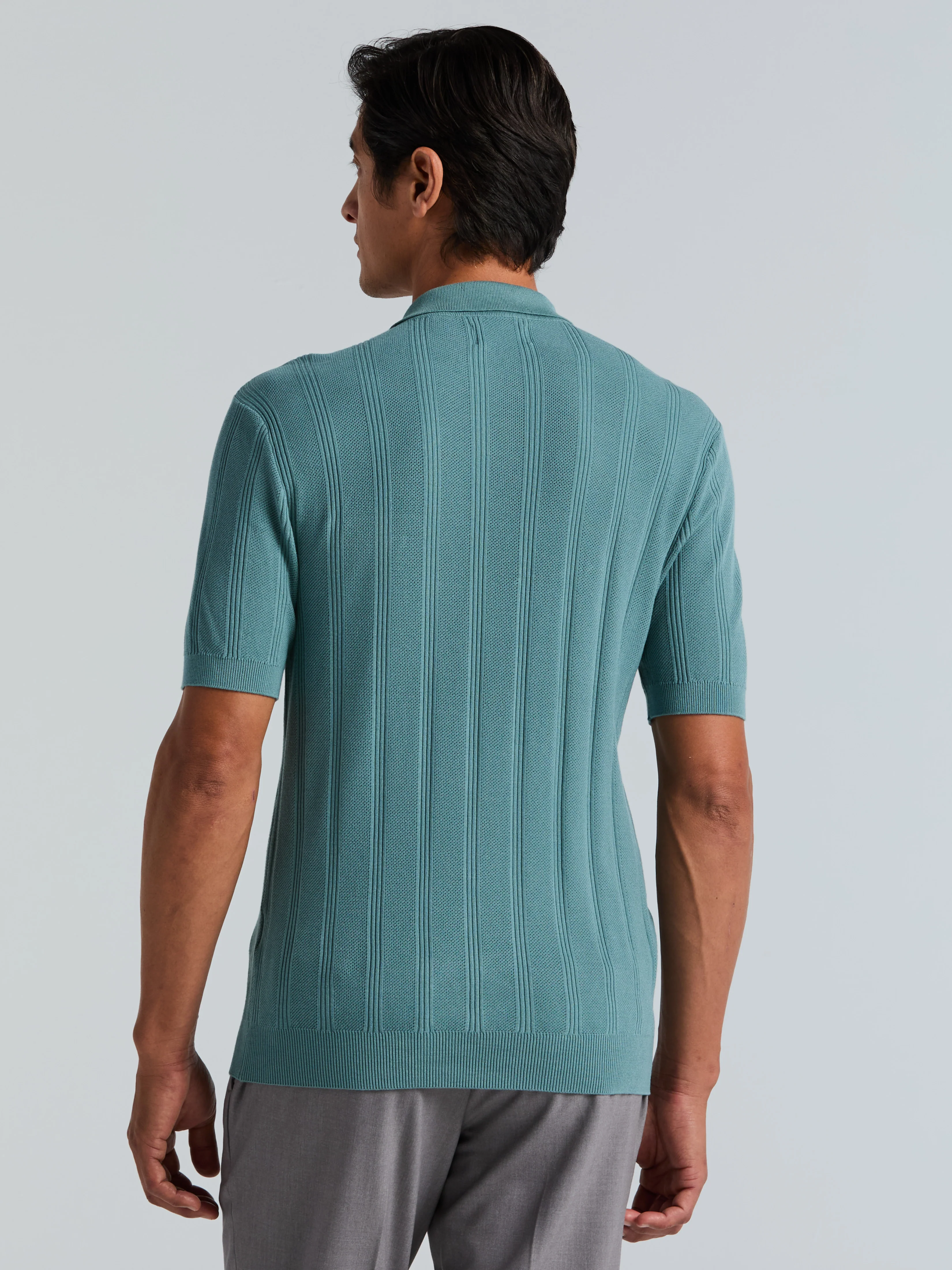Mesh Stripe Sweater Polo - Image 9