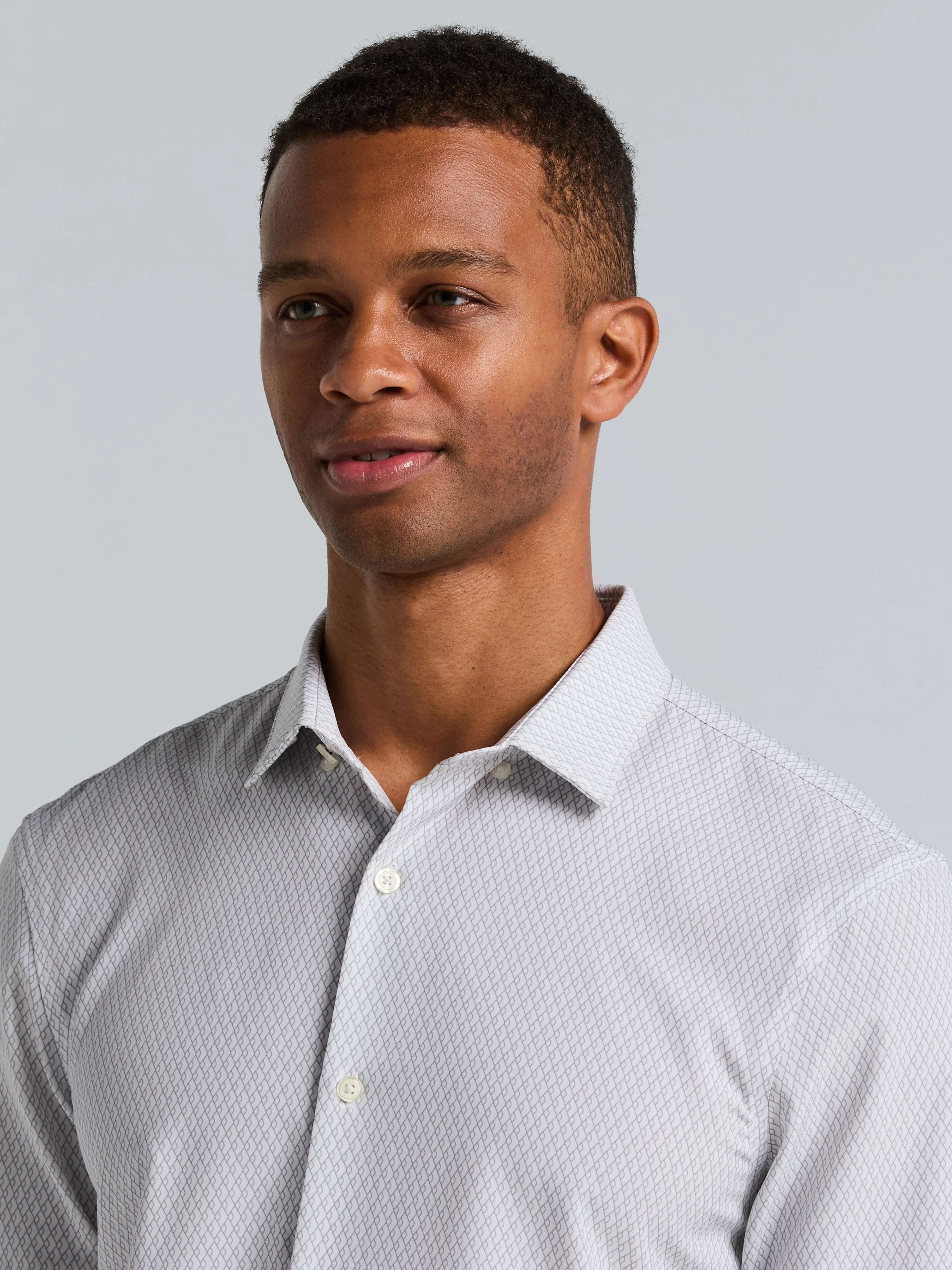 Slim Fit Total Stretch Diamond Geo Print Shirt - Image 2