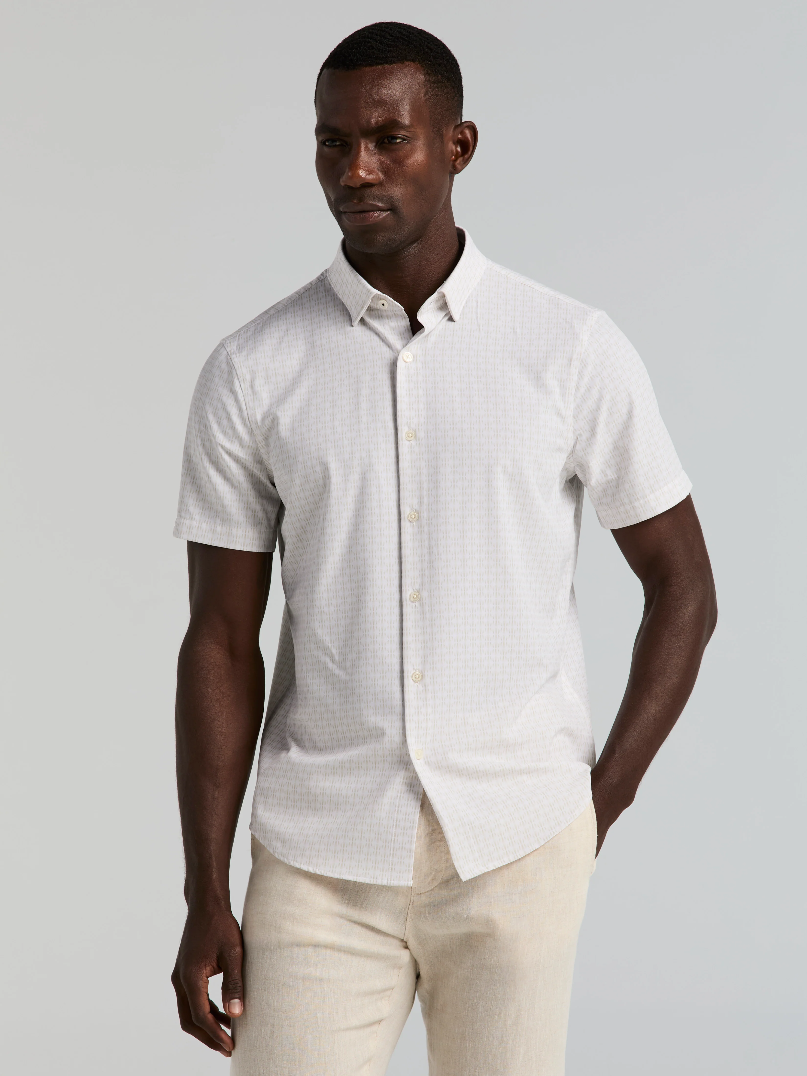 Slim Fit Abstract Micro-Print Shirt